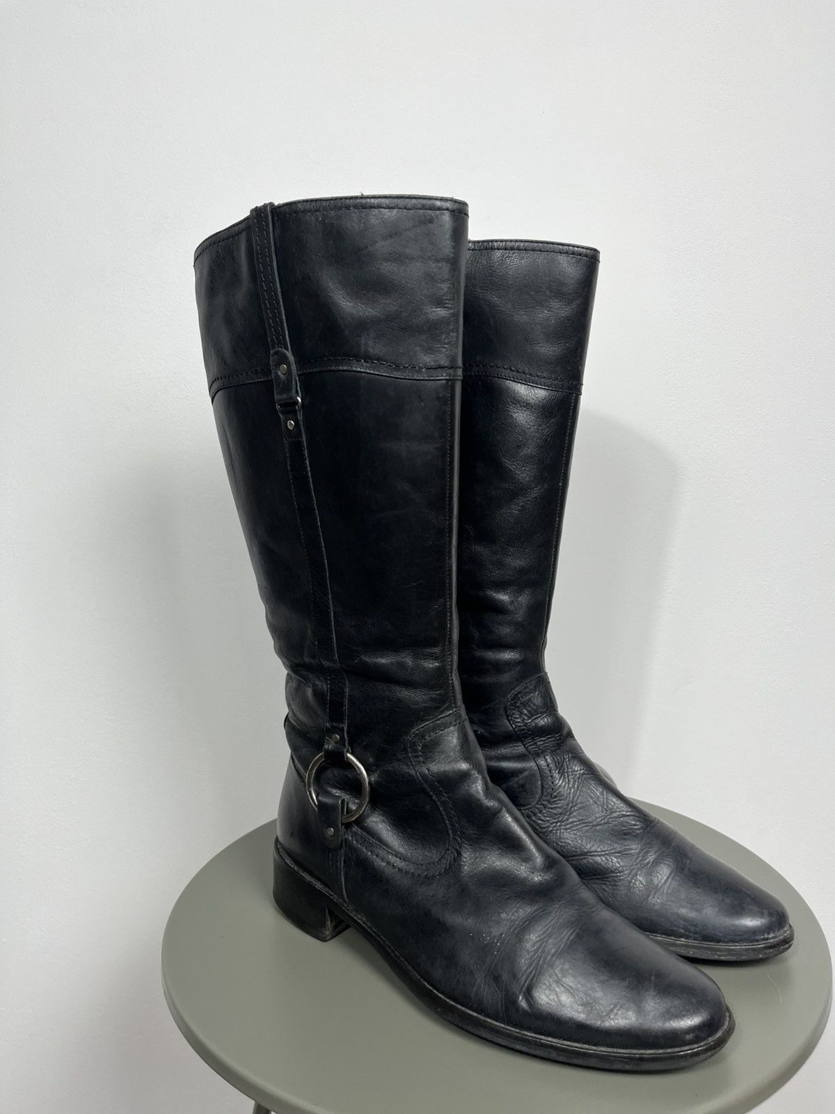 Cowboy Equipment Women’s Black Leather Cowboy Riding Boots US 10 Size US 10 / IT 40 - 3 Thumbnail