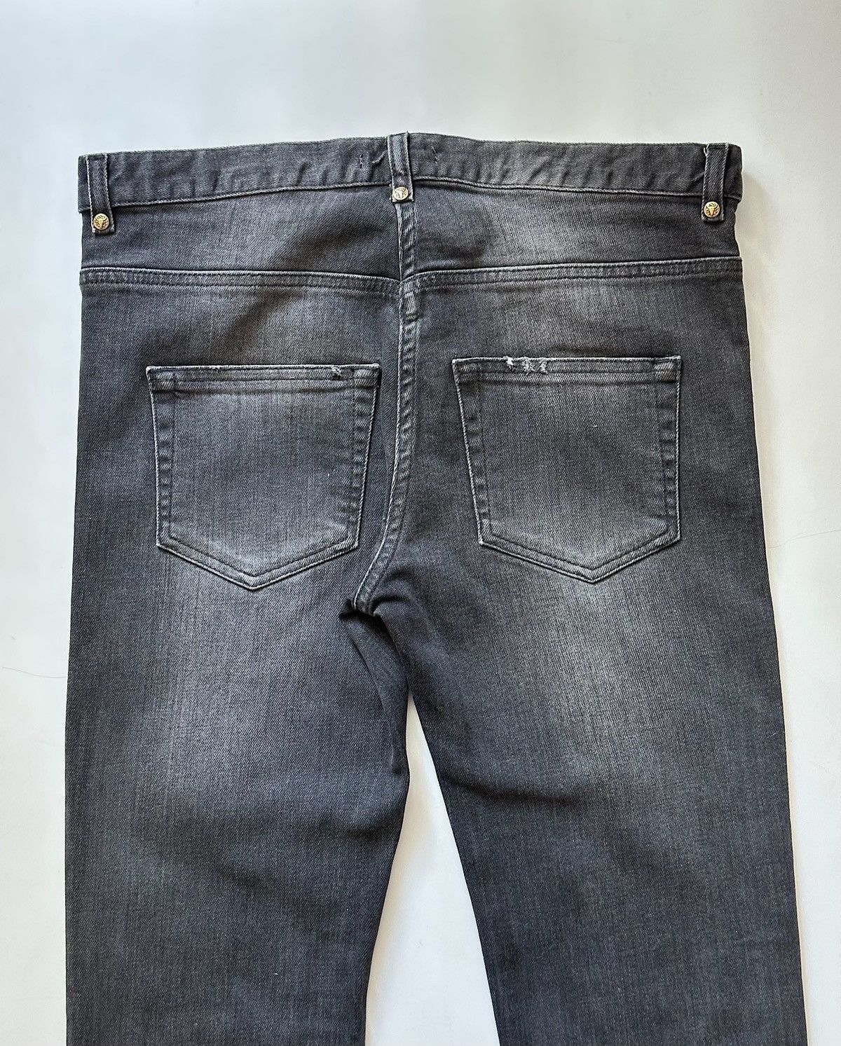 Balmain BALMAIN Decarnin SS2011 Distressed Skinny Gray Denim Jeans Size US 29 - 20 Thumbnail