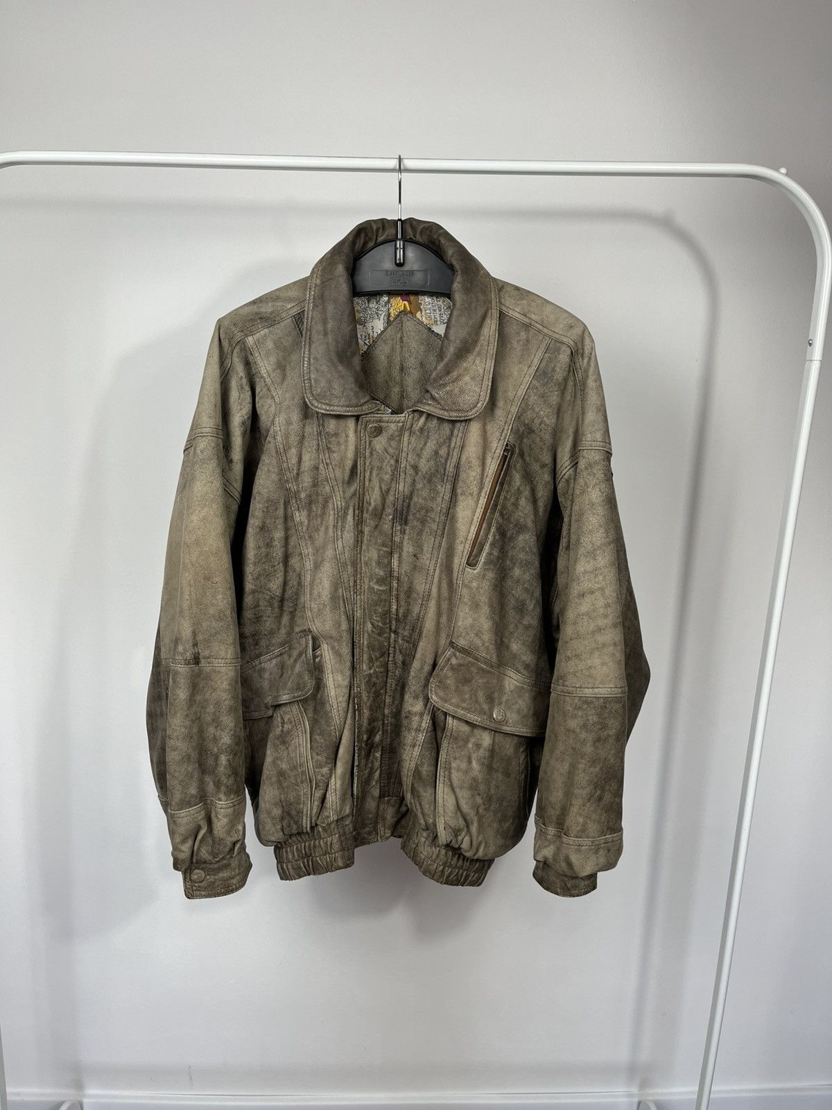 Genuine Leather Vintage Distressed Leather Jacket Brown Bomber Style Coat Size US XL / EU 56 / 4 - 1 Thumbnail