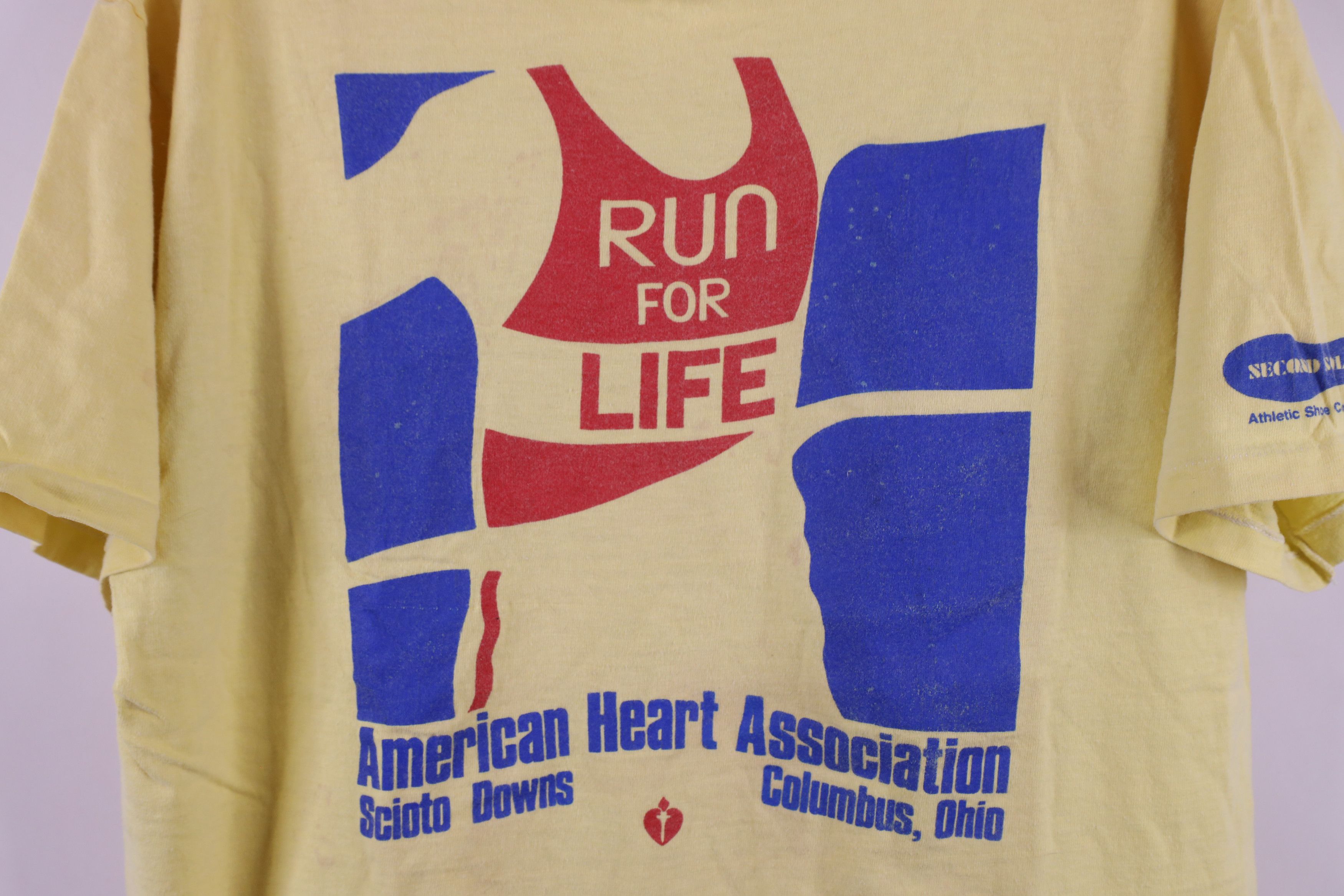 Vintage Vintage 80s American Heart Association Run For Life T-Shirt Size US L / EU 52-54 / 3 - 4 Thumbnail