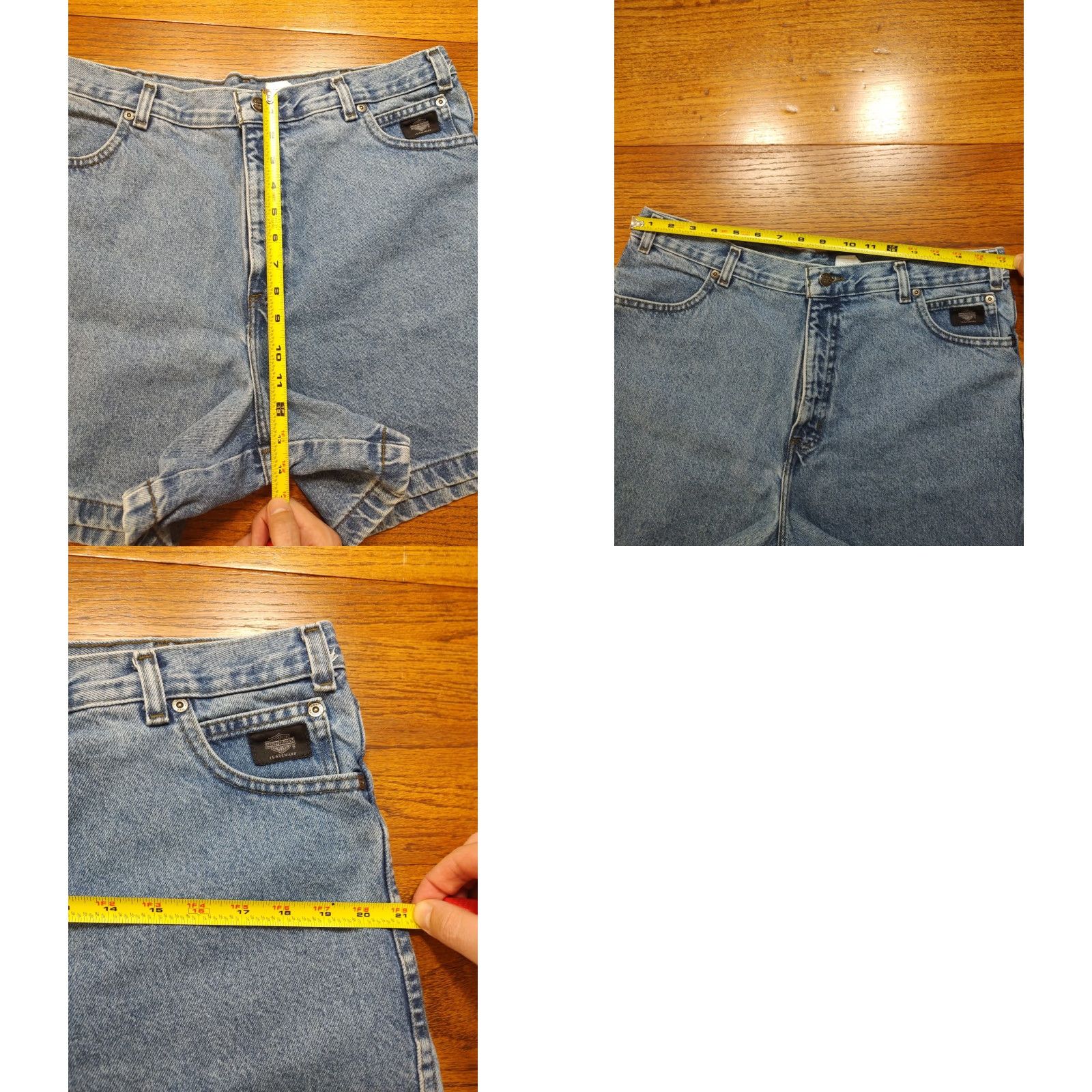 Harley Davidson VINTAGE Harley-Davidson Shorts Womens 16 Denim Blue 5-Pocket Biker 90s Punk Motorcycle Size 38" / US 16 / IT 52 - 8 Thumbnail