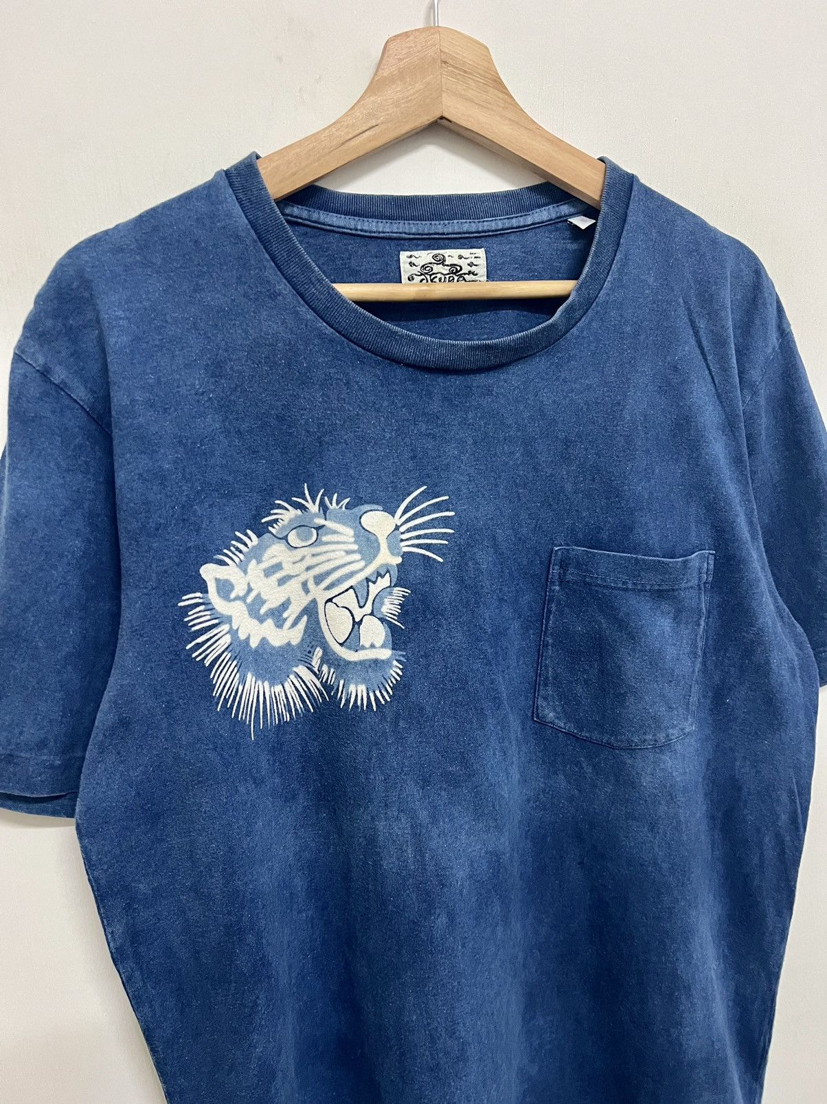 Japanese Brand × Okura × Vintage Vintage Okura Tiger Single Pocket Tee Size US L / EU 52-54 / 3 - 4 Thumbnail