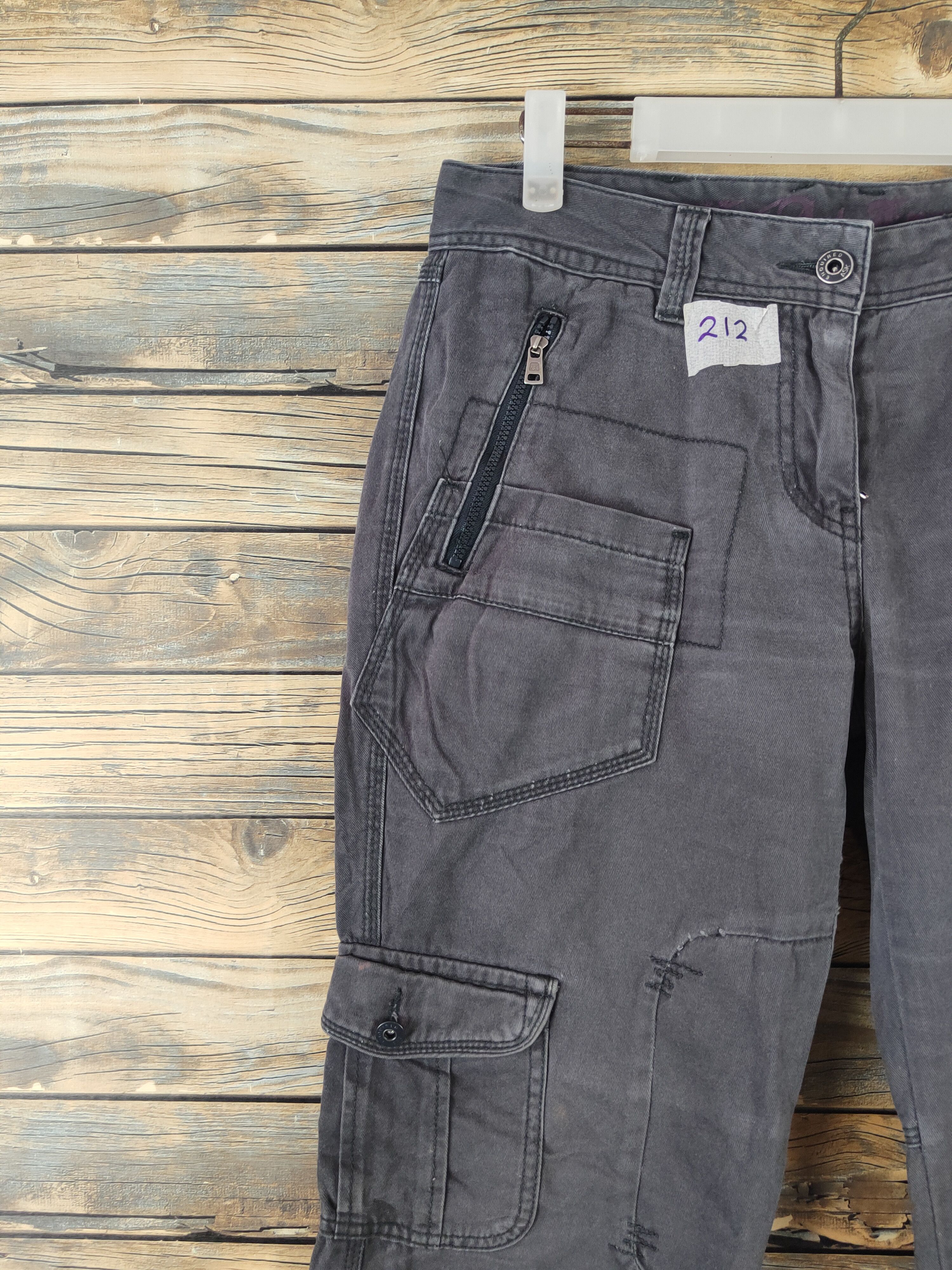 Ask Enquired Dark Gray Multipocket Tactical Cargo Pants #212