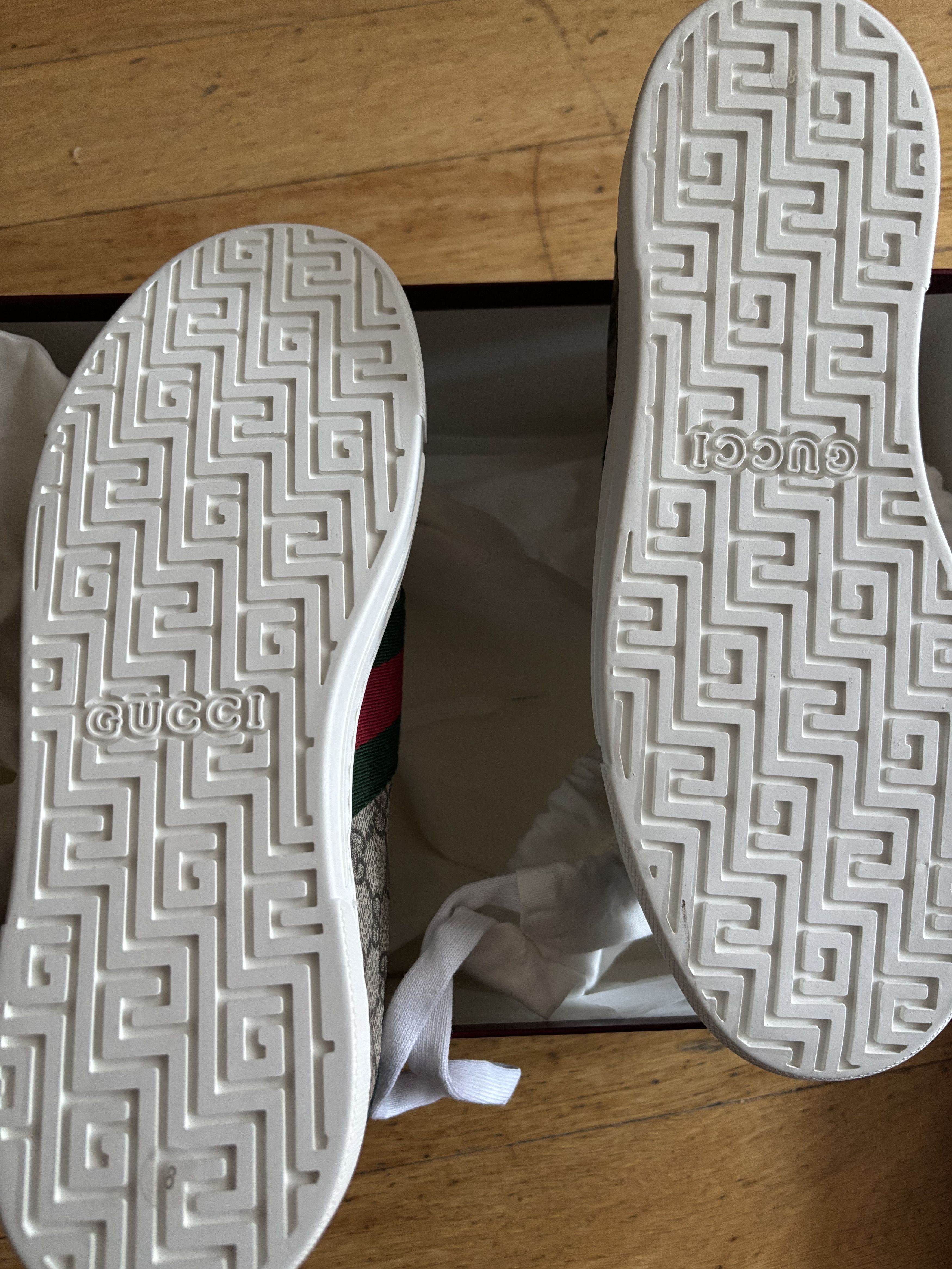 Gucci Men's Ace Canvas and Leather Sneakers Size US 9 / IT 39 - 4 Thumbnail