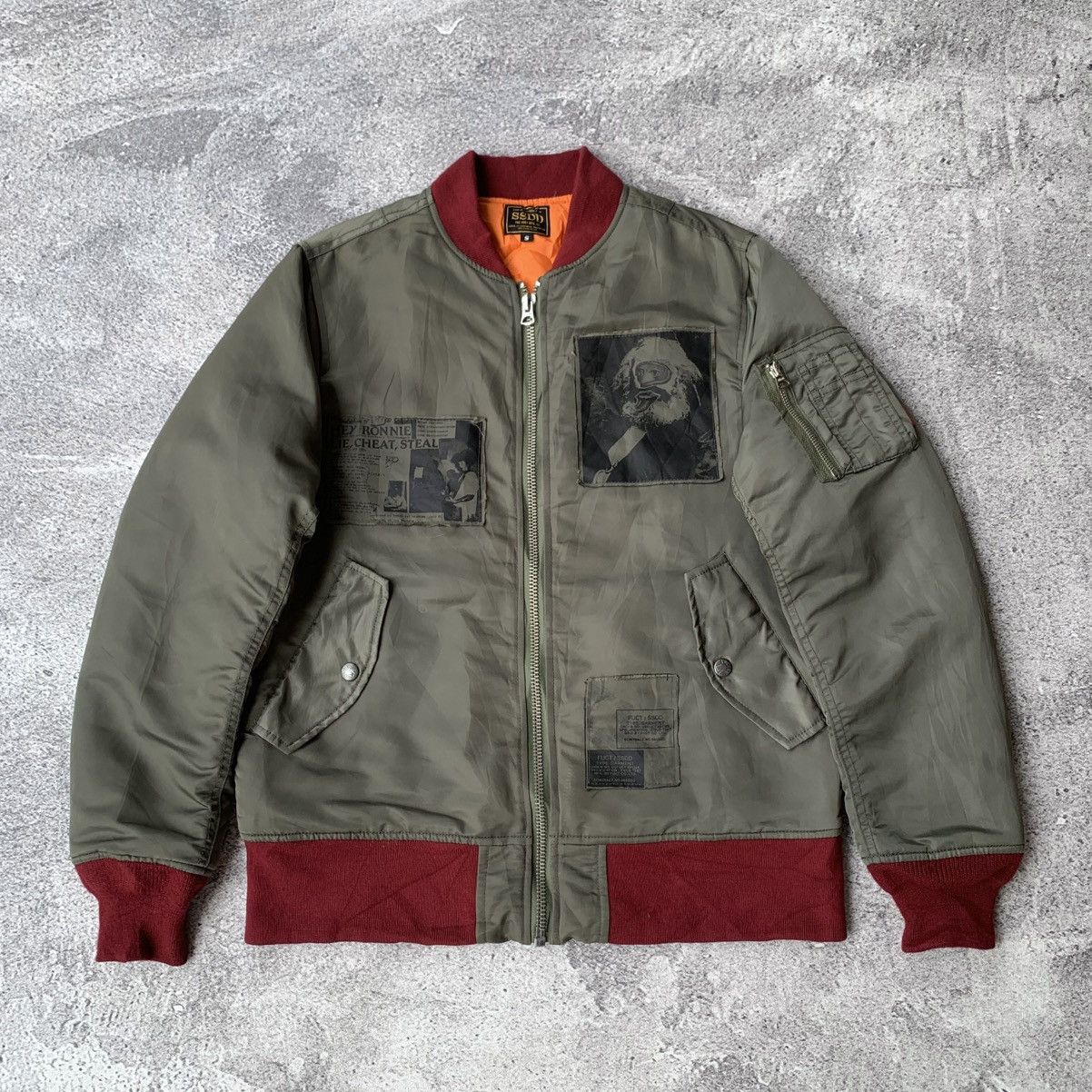 Fuct × Japanese Brand × Raf Simons Fuct SSDD Patch Bomber Type Ma 