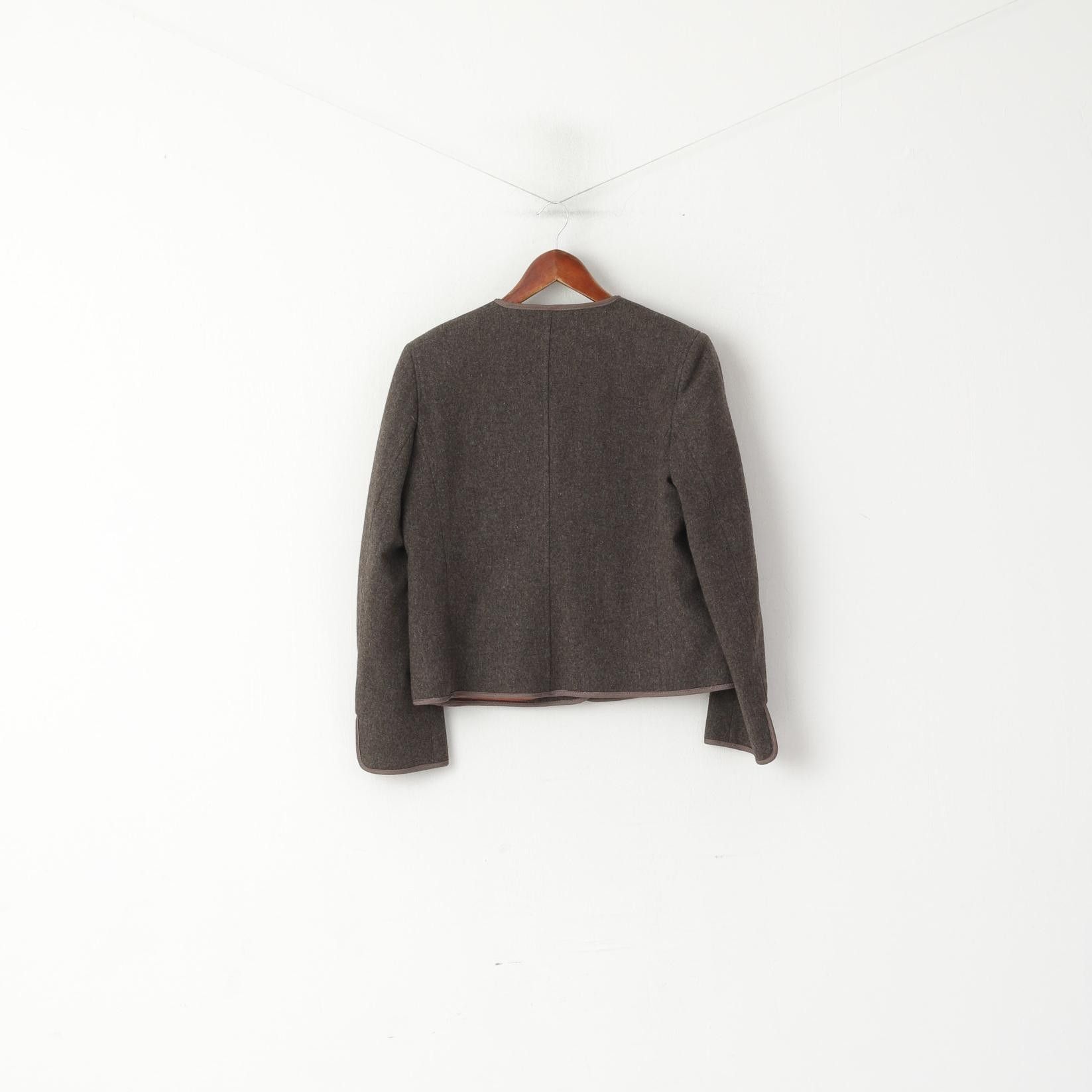 Jaeger Jaeger Women 14 Blazer Grey Wool Vintage Knit 1132 Size M / US 6-8 / IT 42-44 - 7 Thumbnail