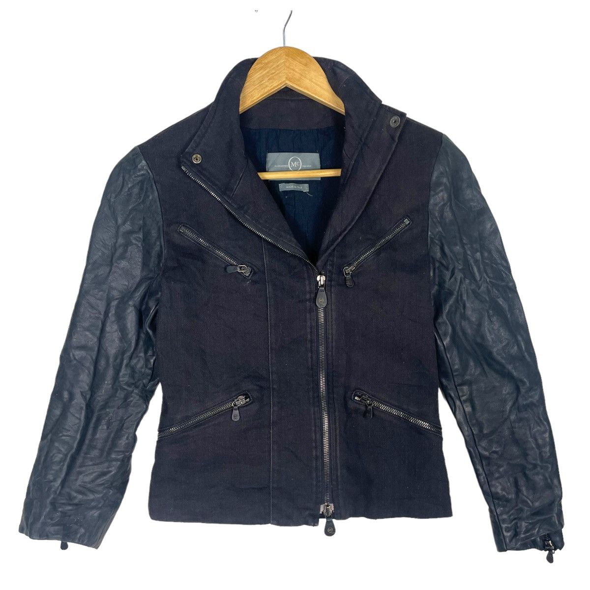 Alexander McQueen 💥ALEXANDER MCQUEEN BIKER LEATHER SLEEVE JACKET Size XS / US 0-2 / IT 36-38 - 2 Thumbnail