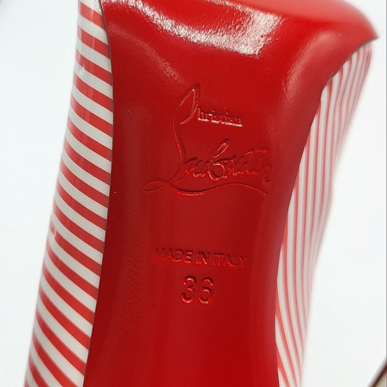 Christian Louboutin Christian Louboutin Pigalle Follies Striped Leather Pumps 36 Size US 5.5 / IT 35.5 - 11 Thumbnail