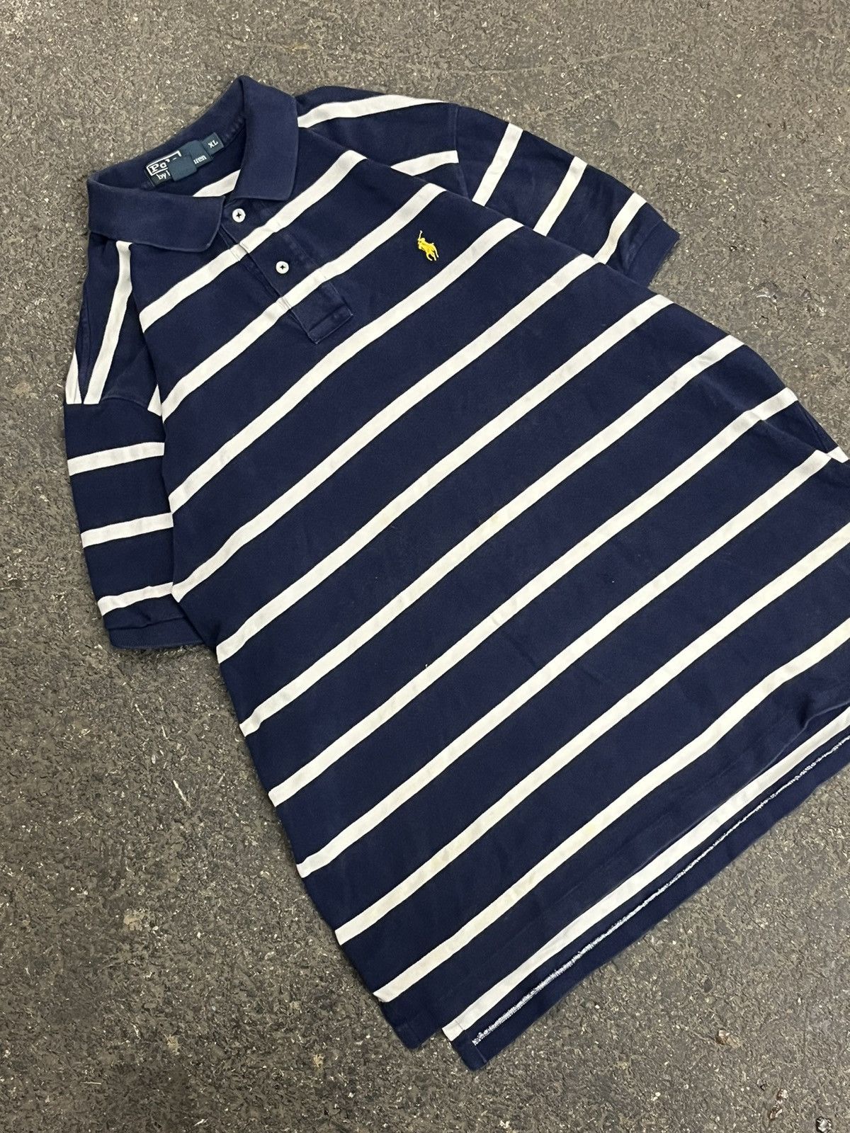 Polo Ralph Lauren × Vintage Polo Ralph Lauren vintage stripped polo shirt hype preppy Size US XL / EU 56 / 4 - 2 Thumbnail