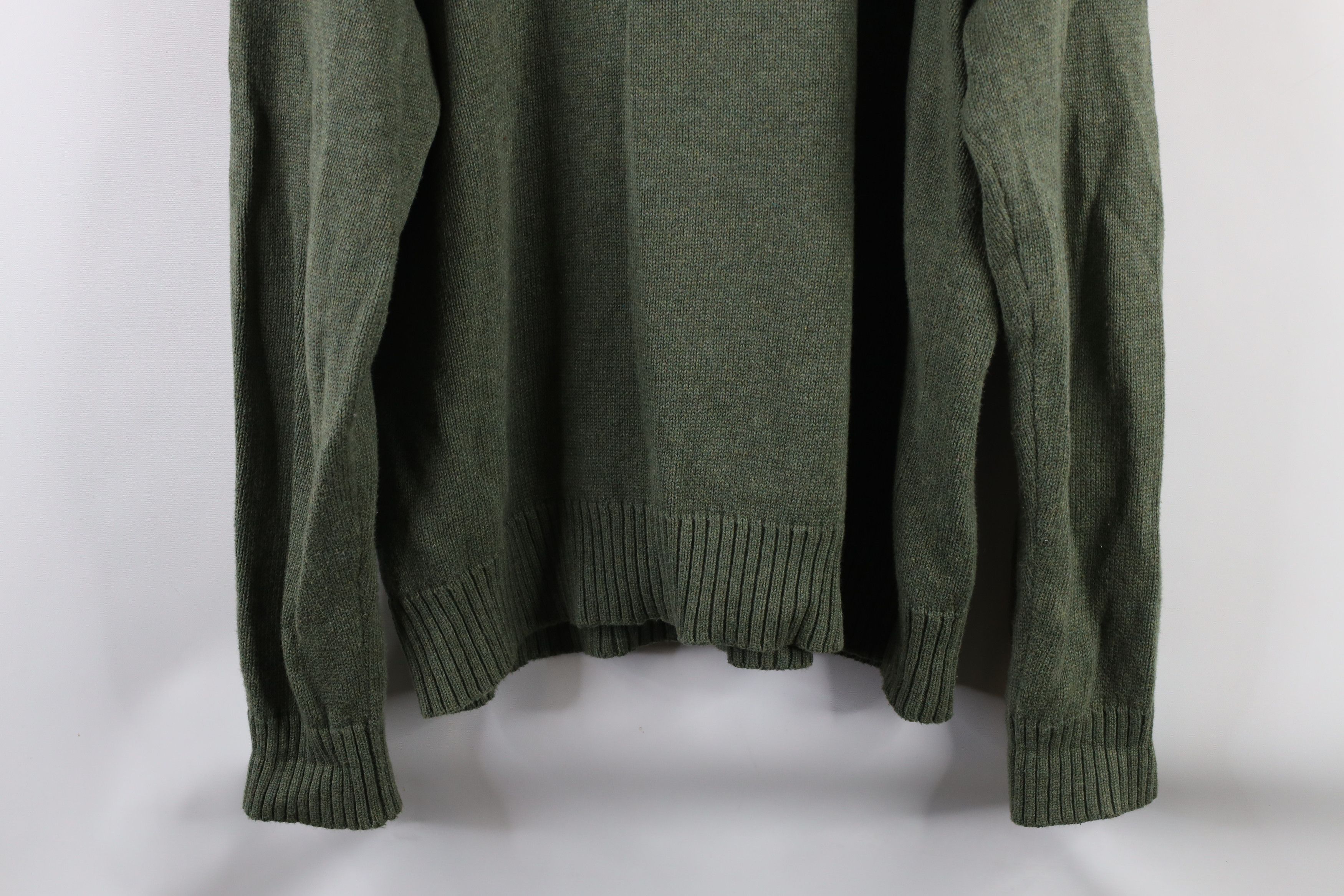 Polo Ralph Lauren Vintage 90s Ralph Lauren Ribbed Knit Half Zip Sweater Green Size US XL / EU 56 / 4 - 8 Thumbnail