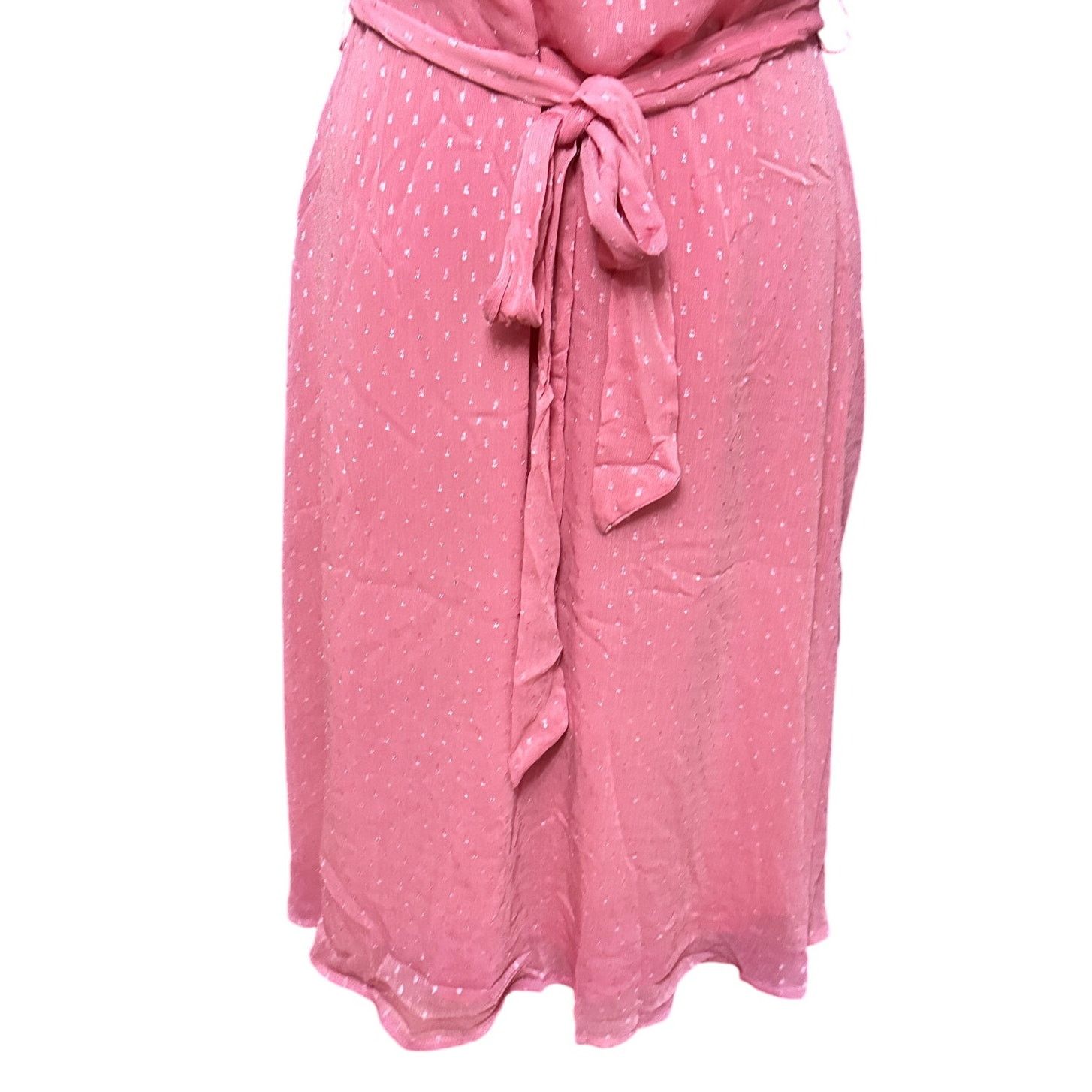 Other NY Collection Chiffon Midi Dress Ruffle Sleeves Pink LP NWT Size L / US 10 / IT 46 - 3 Thumbnail