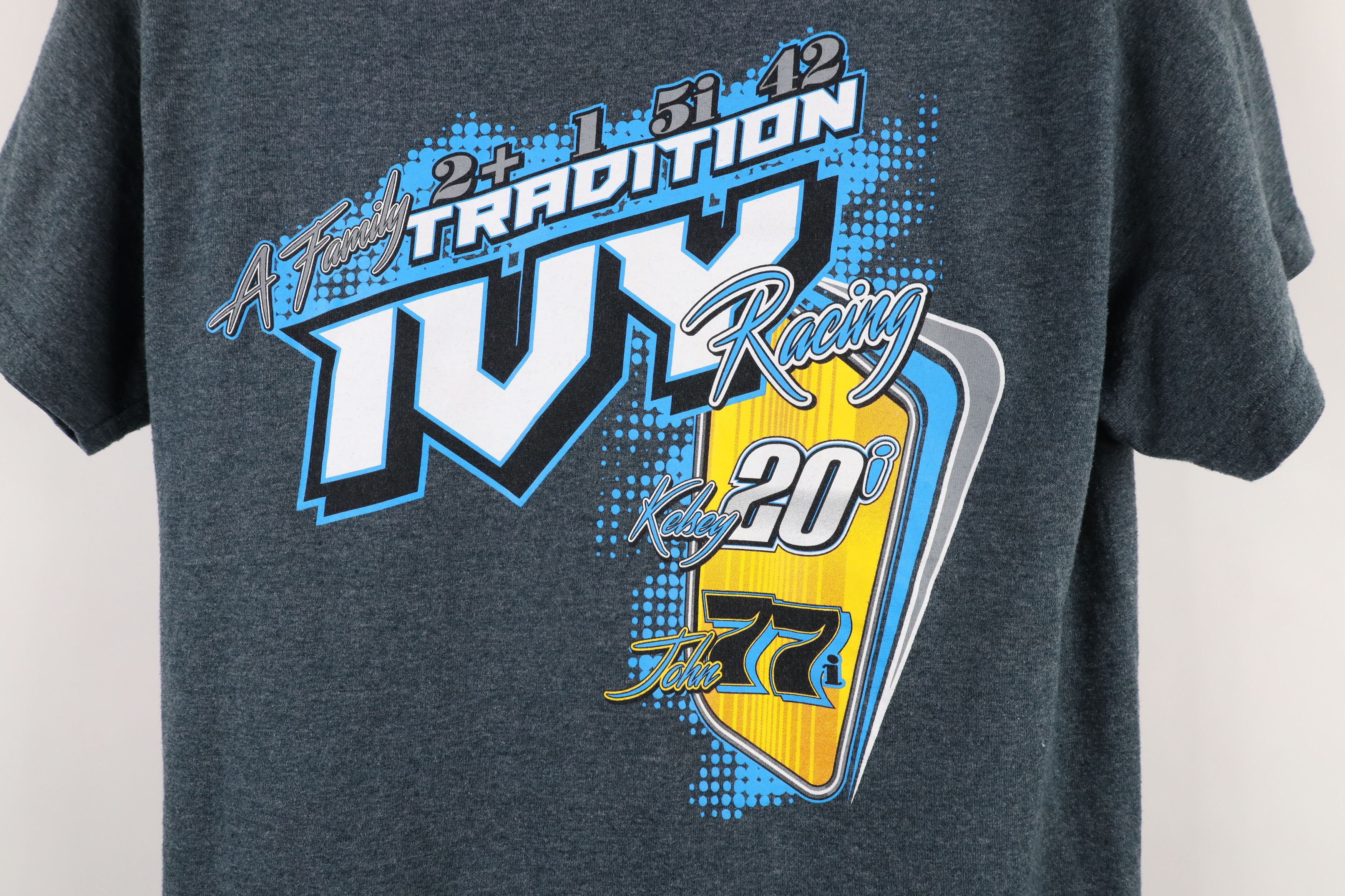 Vintage Y2K Streetwear John and Kelsey Ivy Racing T-Shirt Gray Size M / US 6-8 / IT 42-44 - 4 Thumbnail