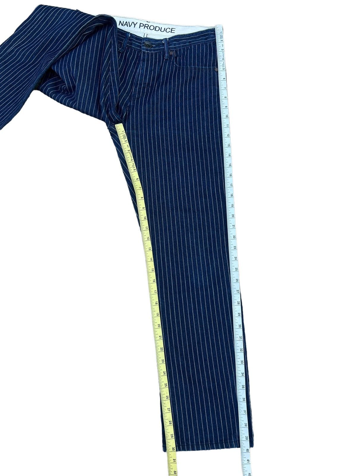 Vintage Navy Produce Japan Indigo Wabash Striped Jeans Size US 30 / EU 46 - 5 Thumbnail