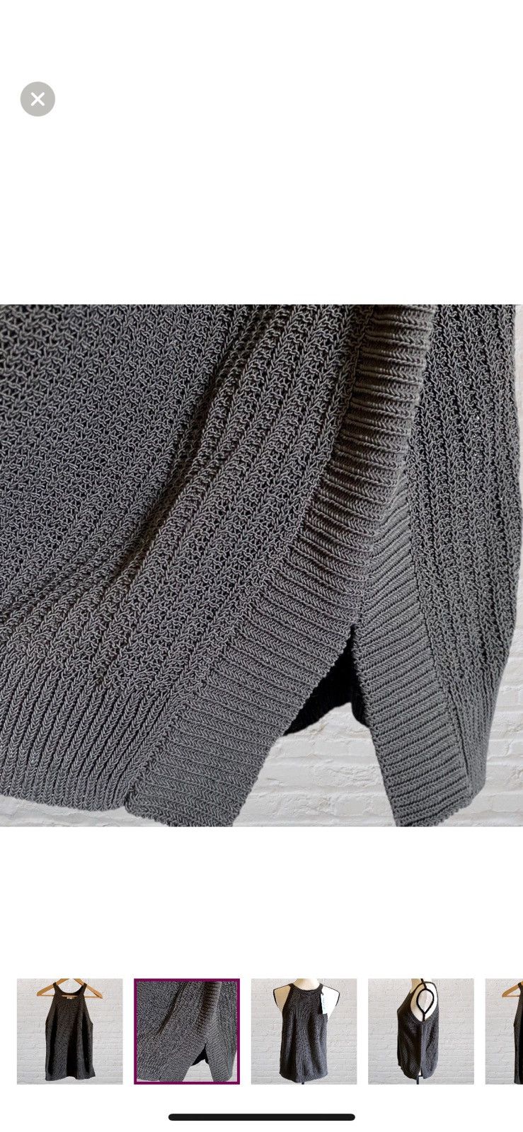 Other DARK GRAY CABLE KNIT SLEEVELESS TANK TOP Size L / US 10 / IT 46 - 2 Thumbnail