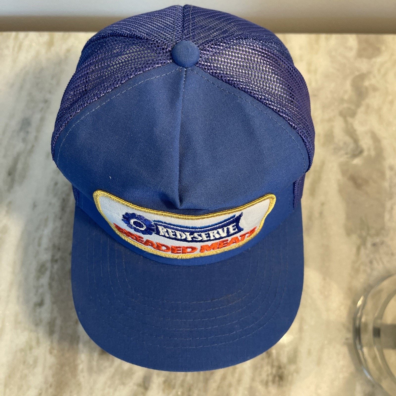 Vintage Vtg Trucker Hat Cap Snapback Blue Redi Serve Patch 80s 90s 1 Size ONE SIZE - 3 Thumbnail