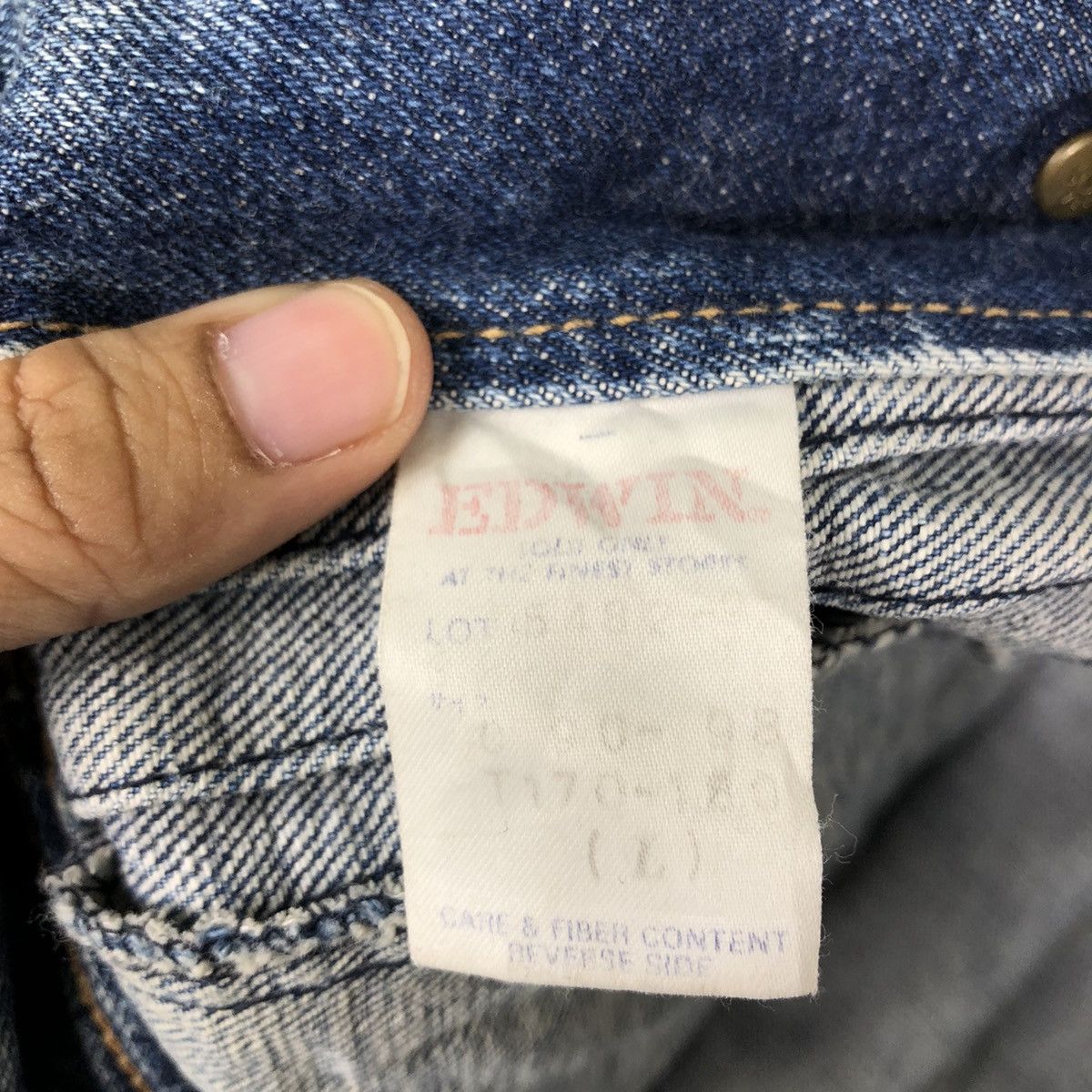 Vintage 🔥80s Vintage Edwin Denim Jacket Union Made Biker Racer Wear Size US L / EU 52-54 / 3 - 13 Thumbnail