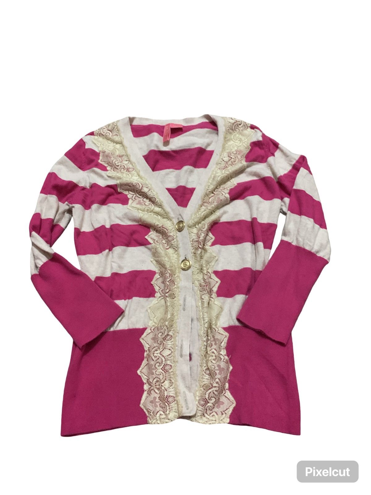 Other Y2K Pink and White Striped top Size XL / US 12-14 / IT 48-50 - 1 Thumbnail