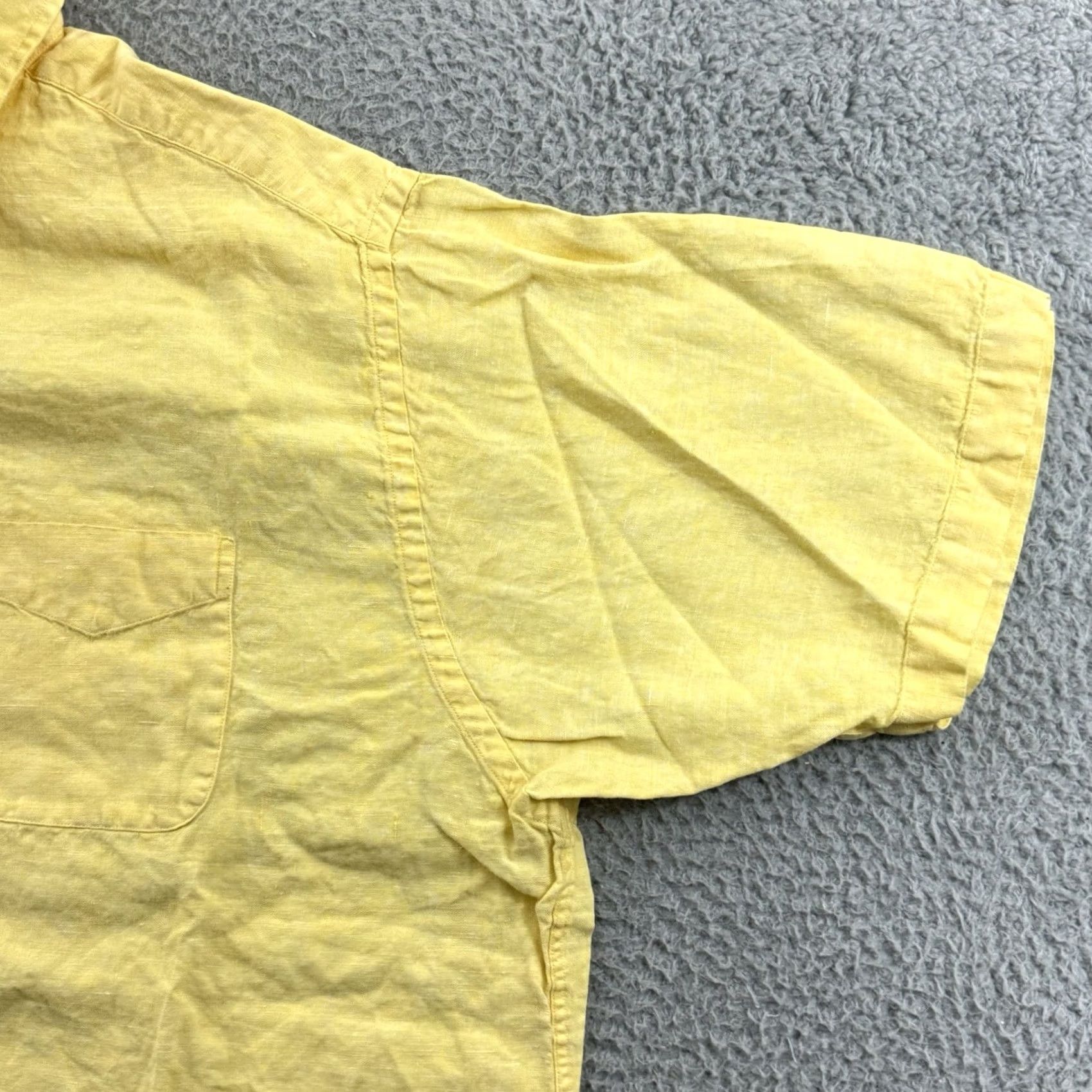 Brooks Brothers Brooks Brothers Shirt Mens XL Yellow 100% Linen Button-Down Short Sleeve Casual Vintage: No? Size US XL / EU 56 / 4 - 5 Thumbnail