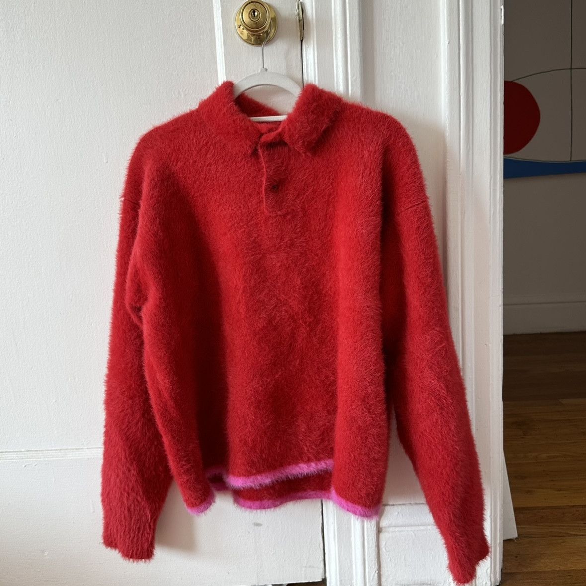 image of Jacquemus Le Polo Neve Le Chouchou in Red, Men's (Size Small)