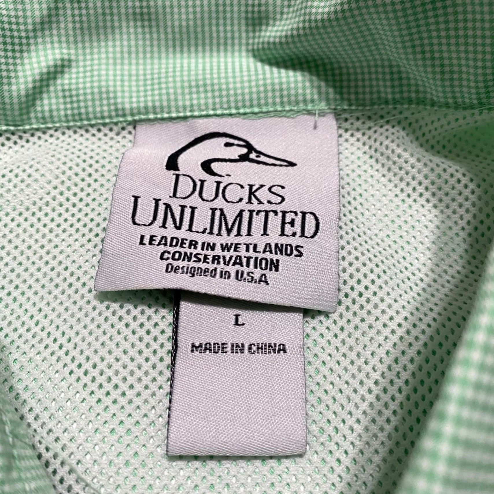 Vintage Ducks Unlimited Mens Large Shirt Green Plaid Long Sleeve Button-Down Vented Size US L / EU 52-54 / 3 - 3 Thumbnail