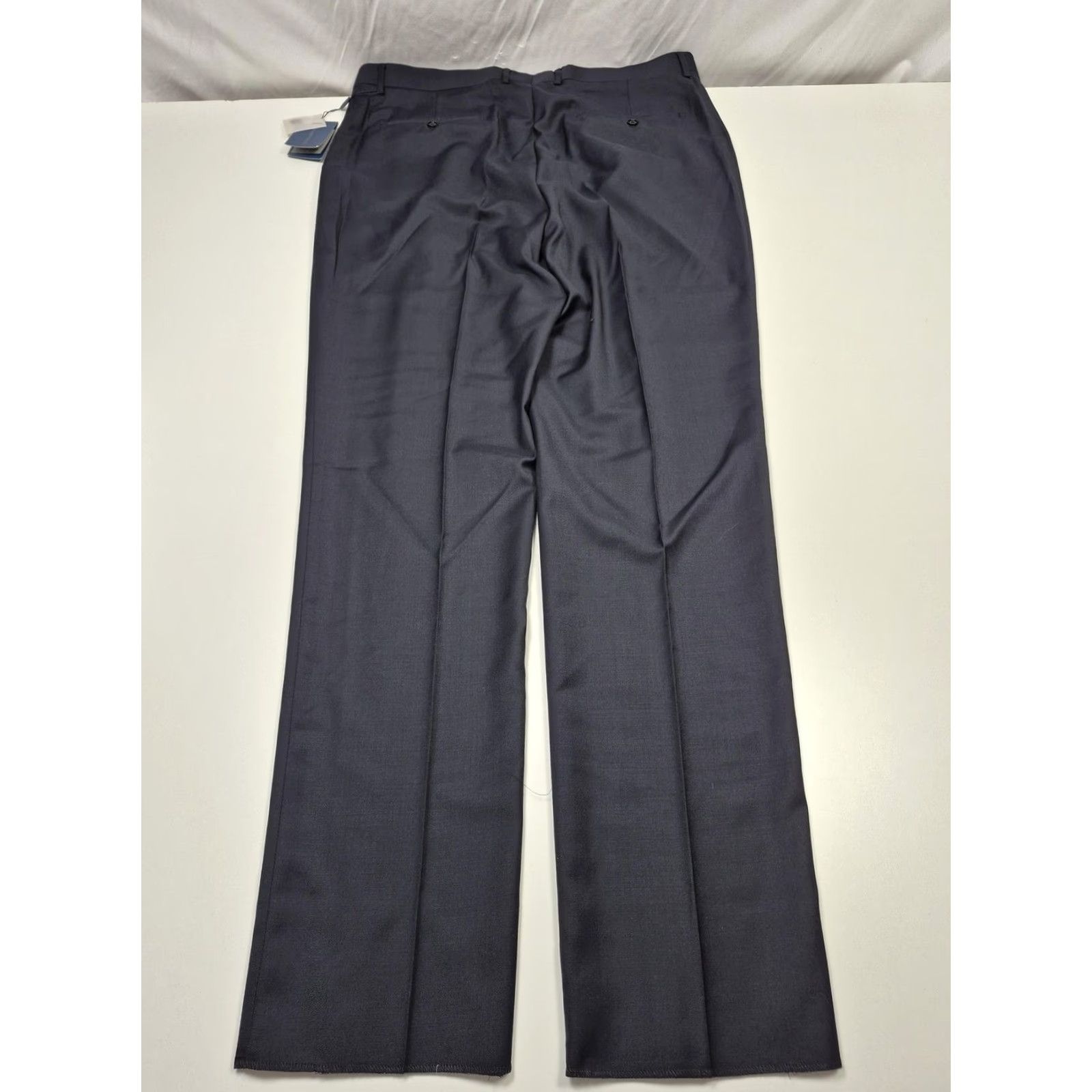 Valentino Leonardo Valenti Blue Wool Suit Pants 40x36 Mens Regular Unhemmed NWT Flat Front 2 Piece Formal Wedding Dress Pants Wool VINTAGE: No Size 40R - 6 Thumbnail