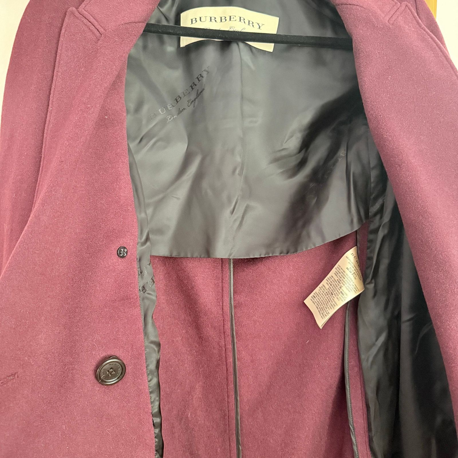 Burberry Burberry Cairndale Cashmere Coat Knit Trim US0 Burgundy NWT Size XS / US 0-2 / IT 36-38 - 10 Thumbnail