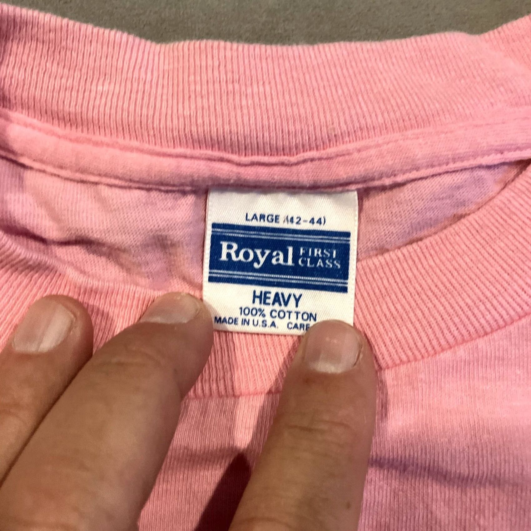 X-LARGE VINTAGE BOSTON BEACH CLUB Shirt Large Pink Royal Tag Single Stitch T Size US L / EU 52-54 / 3 - 3 Thumbnail