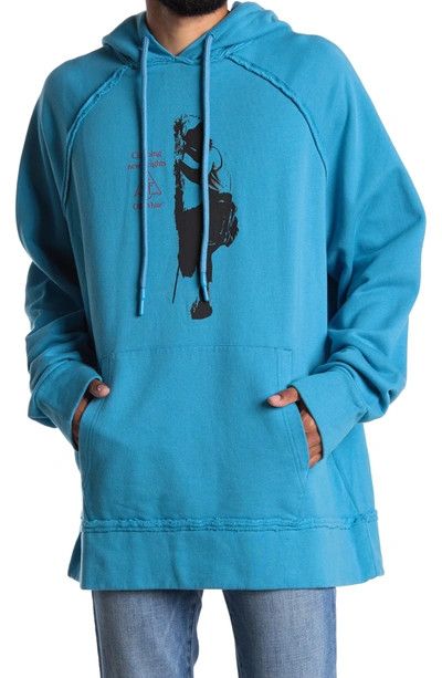 Off-White Blue Vertical Climb Arrows Logo Oversized Raglan Hoodie Size US M / EU 48-50 / 2 - 2 Thumbnail