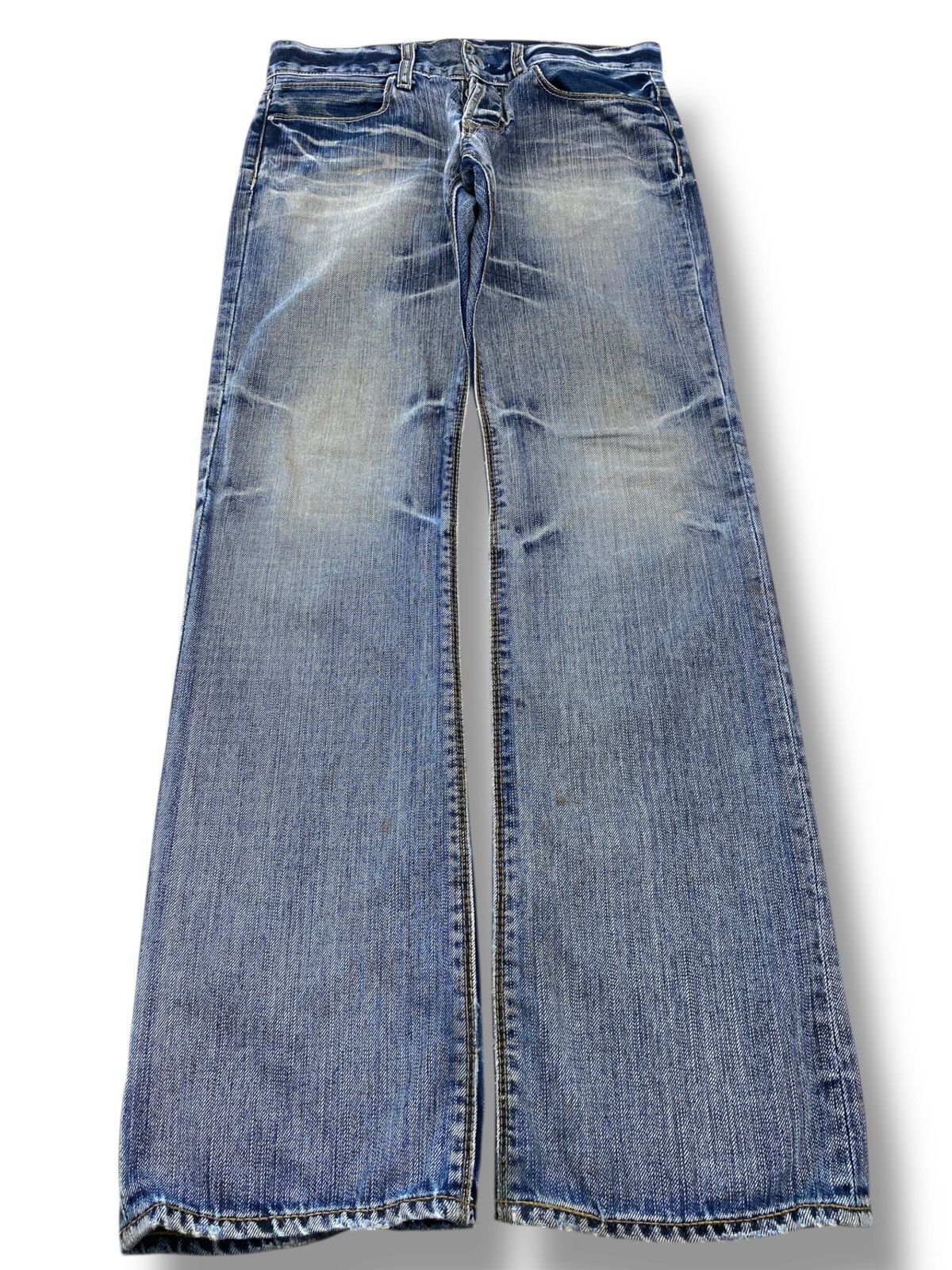 Boycott Boycutt Faded Wash Whiskered Style Straight Leg Jeans Size US 31 - 1 Thumbnail
