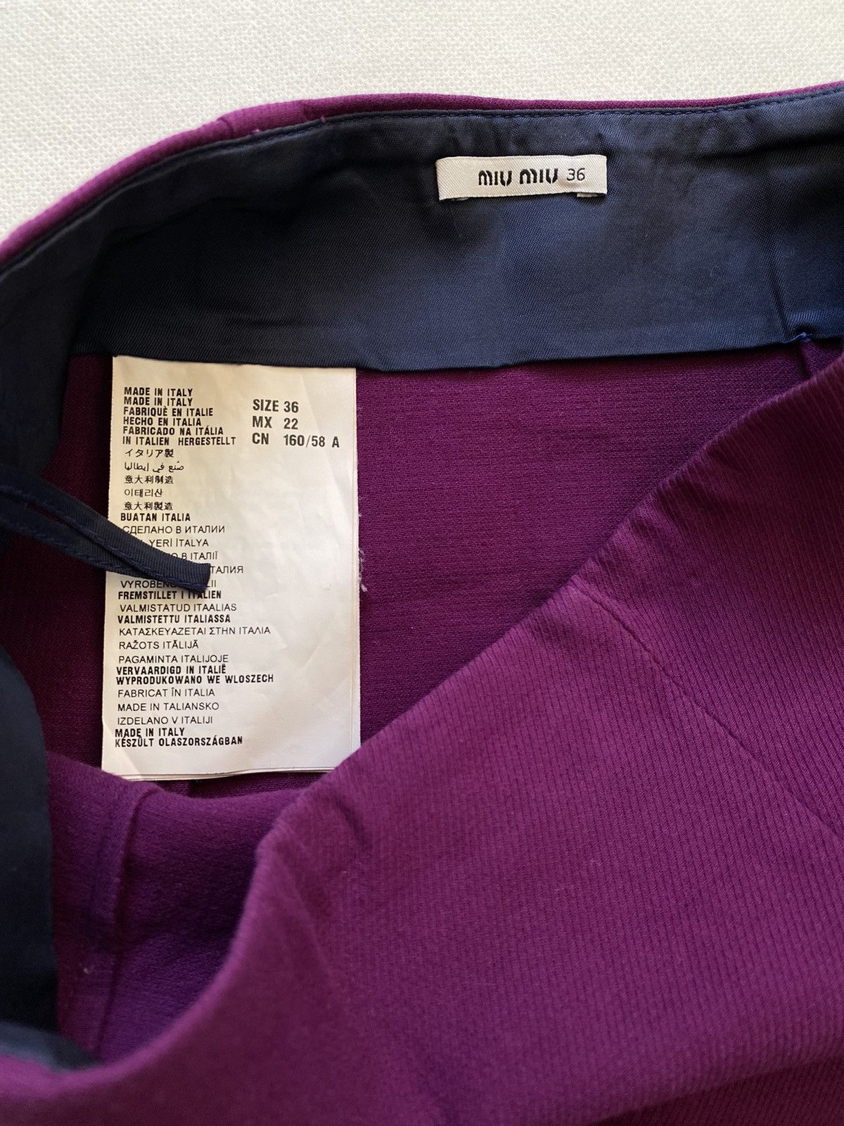 Miu Miu Miu Miu Purple Mini Skirt High Waist Size 27" / US 4 / IT 40 - 2 Thumbnail