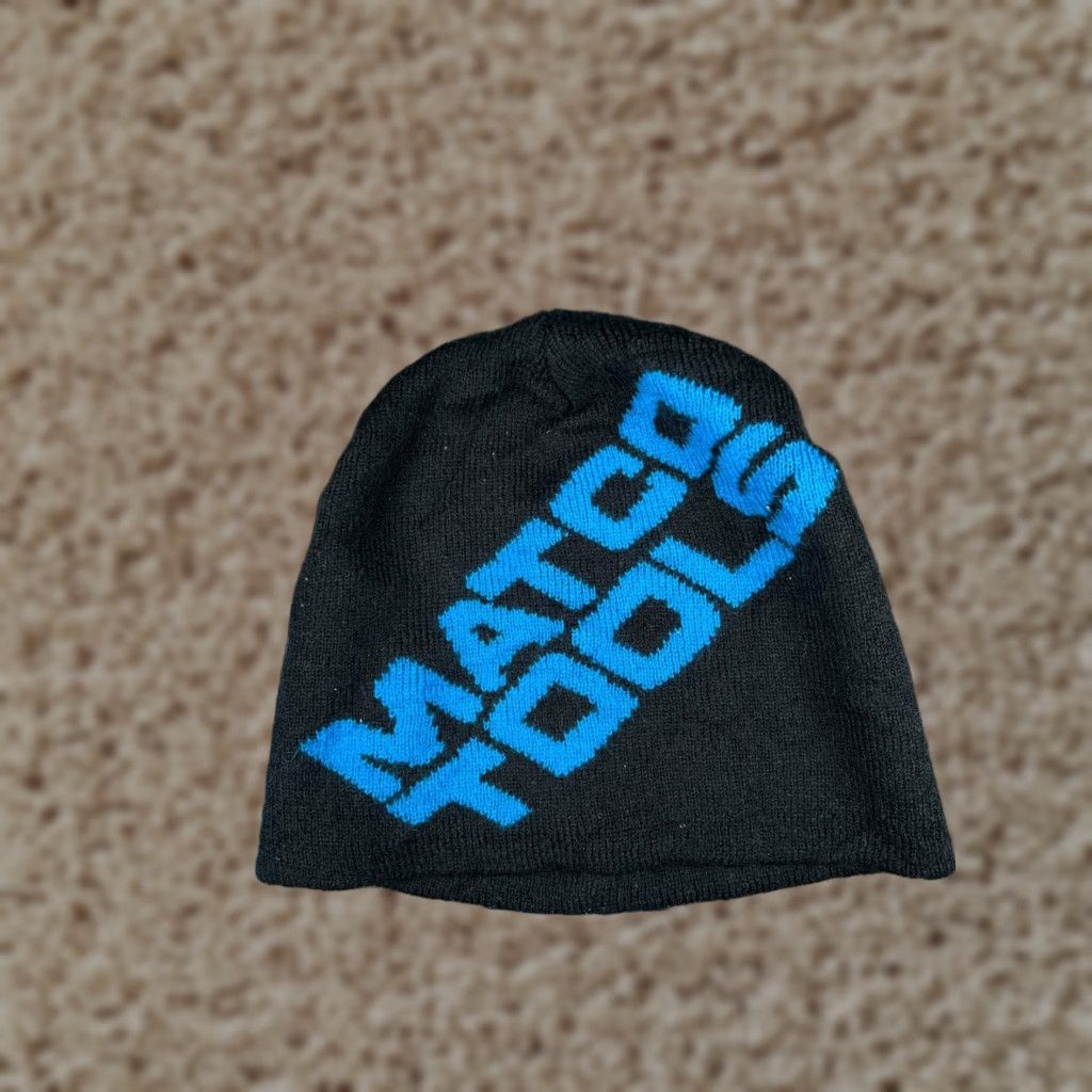 Vintage Matco Hat Adult One Size Black Blue Knit 100% Acrylic Mechanic Workwear Mens Size ONE SIZE - 1 Thumbnail