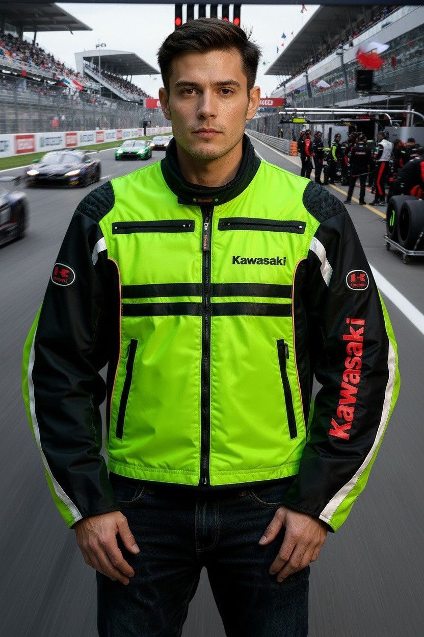 Japanese Brand Rare‼️ Kawasaki Racing Motorcycle Jacket Size US S / EU 44-46 / 1 - 1 Thumbnail