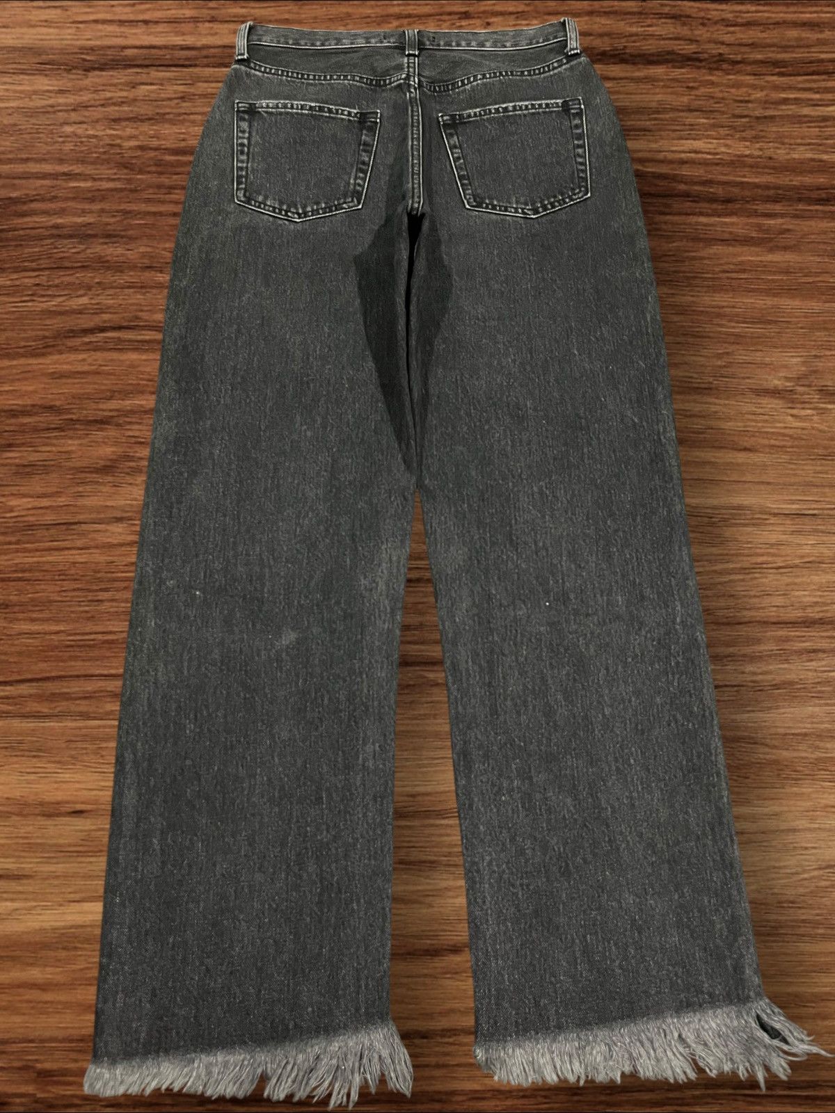 MOUSSY Vintage Moussy High Rise Distressed Frayed Leg Straight Jean Size 27" / US 4 / IT 40 - 2 Thumbnail