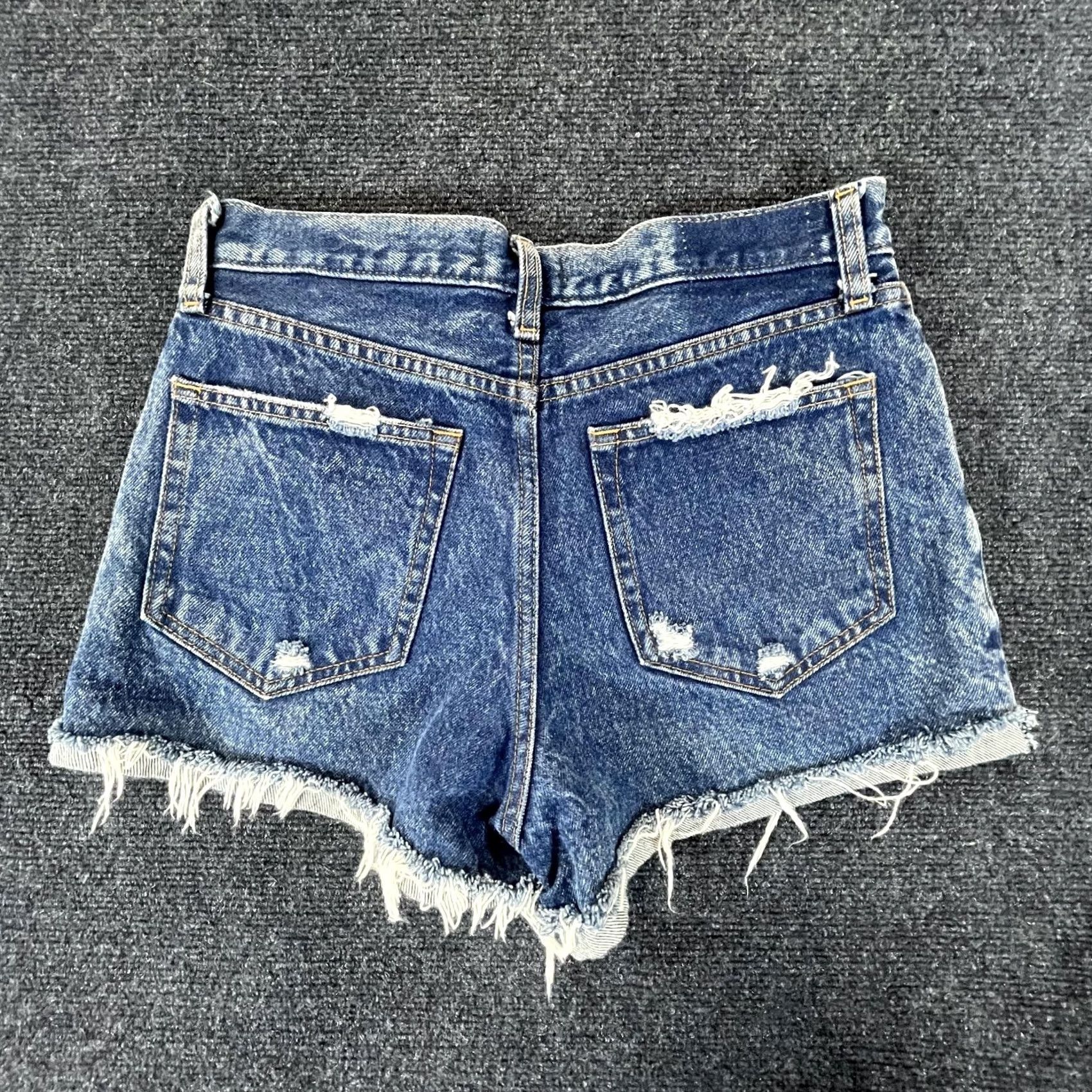 Abercrombie & Fitch Abercrombie & Fitch Shorts Womens 4 Blue Annie High Rise Distressed Denim Jean Shorts Jeans Distressed Charcoal? Size 27" / US 4 / IT 40 - 2 Thumbnail