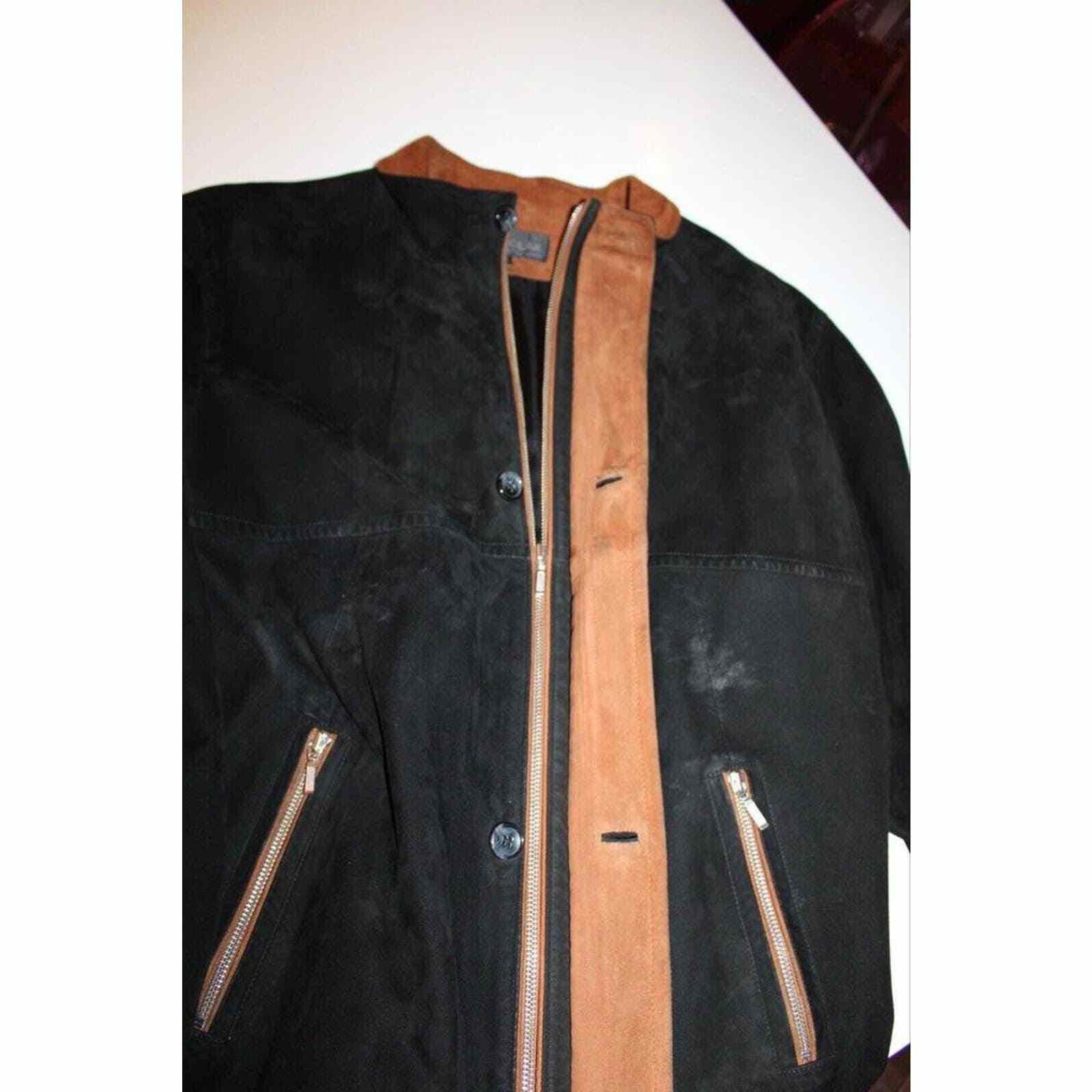 Other Kircilar Mens Leather Suede Black & Brown Jacket Size 50 Size US L / EU 52-54 / 3 - 6 Thumbnail