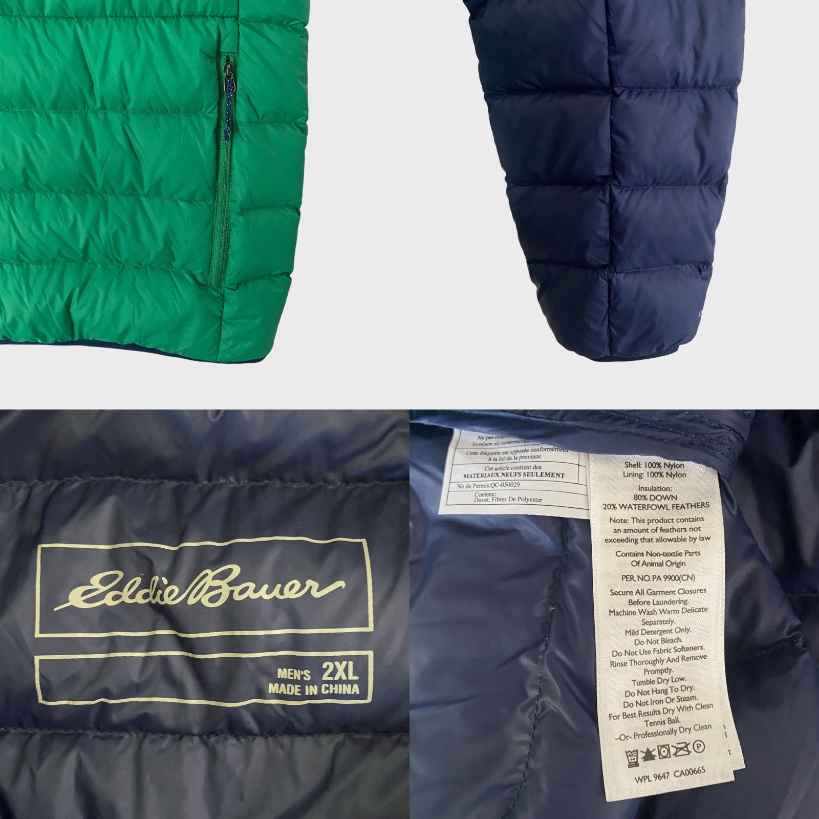 VINTAGE Eddie Bauer Down Puffer Jacket Mens XXL Short Casual