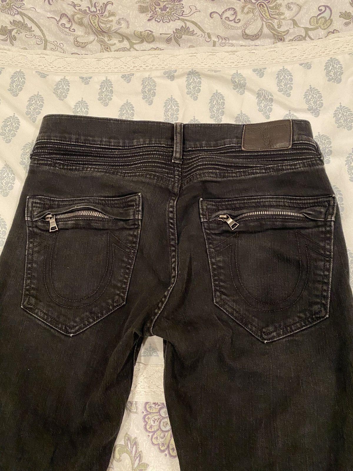 True Religion ROCCO SKINNY TWO TONE MOTO MENS JEAN Size US 29 - 3 Thumbnail
