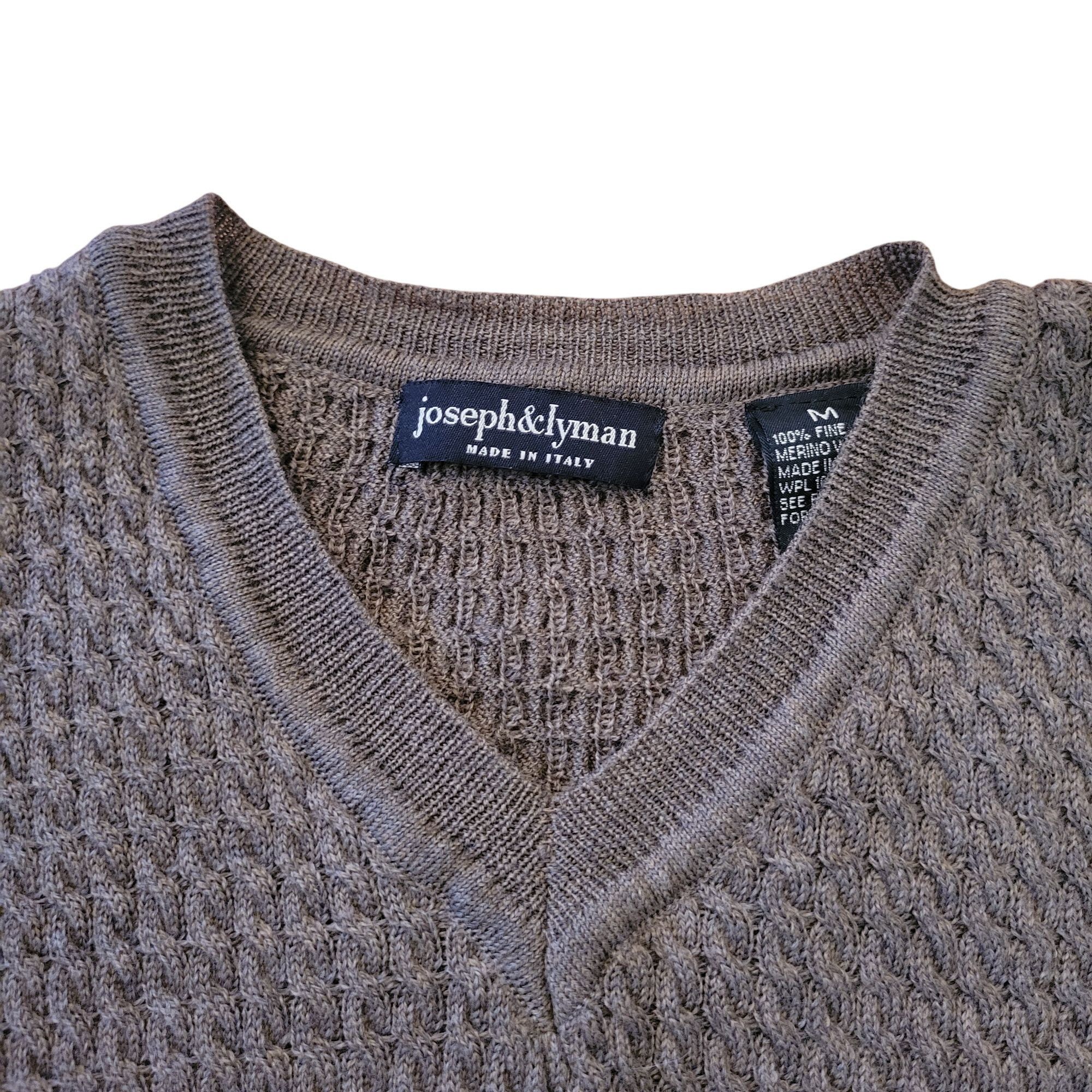 Joseph & Lyman Joseph Lyman V Neck Textured Knit Sweater Italy Fine Merino Size US M / EU 48-50 / 2 - 2 Thumbnail