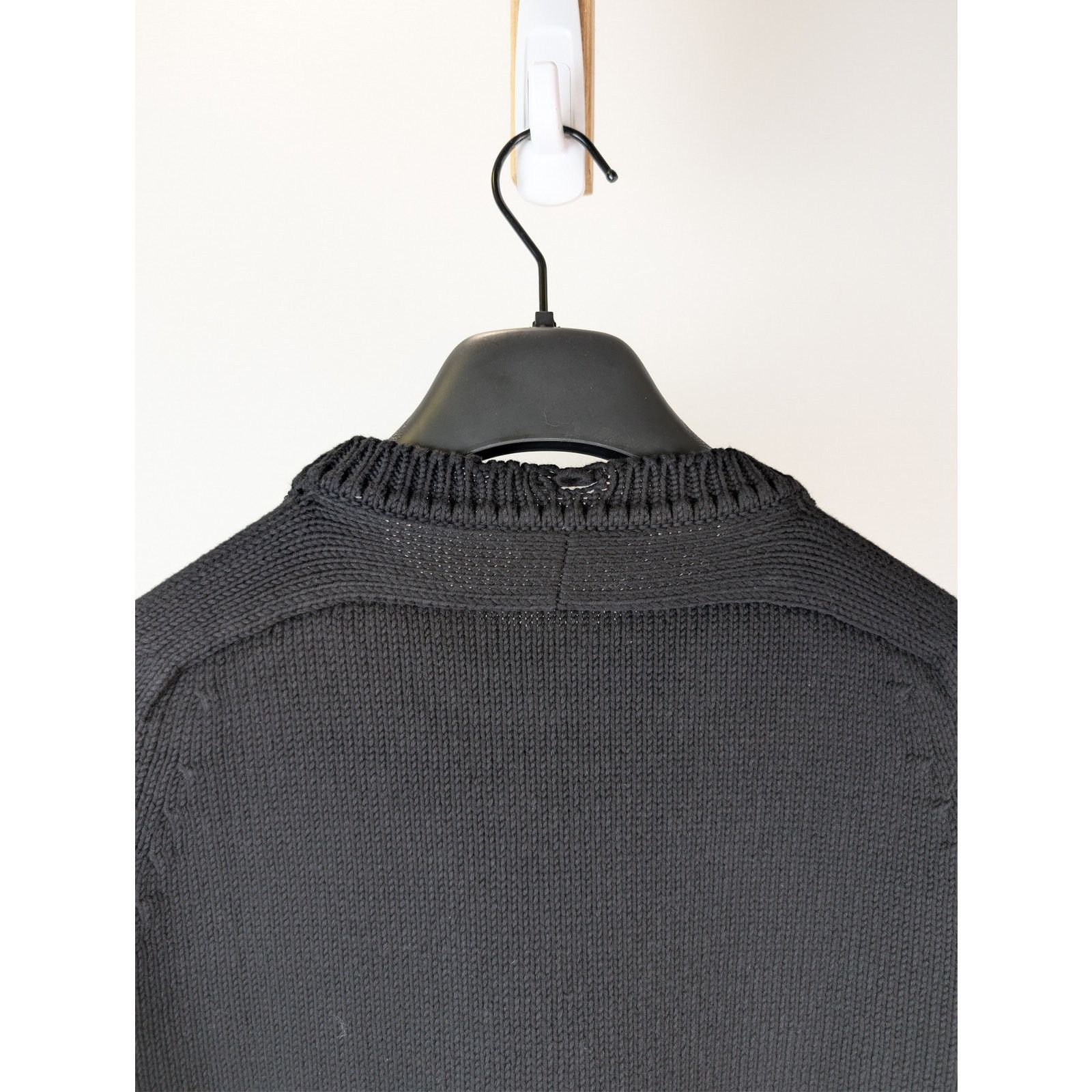 Saint Laurent Paris o1rshd1 Distressed Cotton Knit Crew-Neck Sweater in Black Size US M / EU 48-50 / 2 - 16 Thumbnail