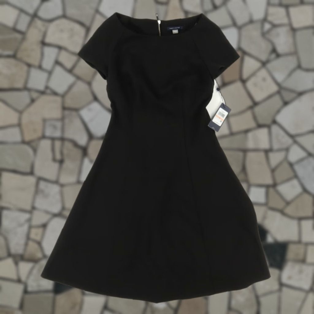 Tommy Hilfiger VINTAGE Tommy Hilfiger Adaptive Jersey Fit & Flare Dress Black Women 2 Size XS / US 0-2 / IT 36-38 - 1 Thumbnail