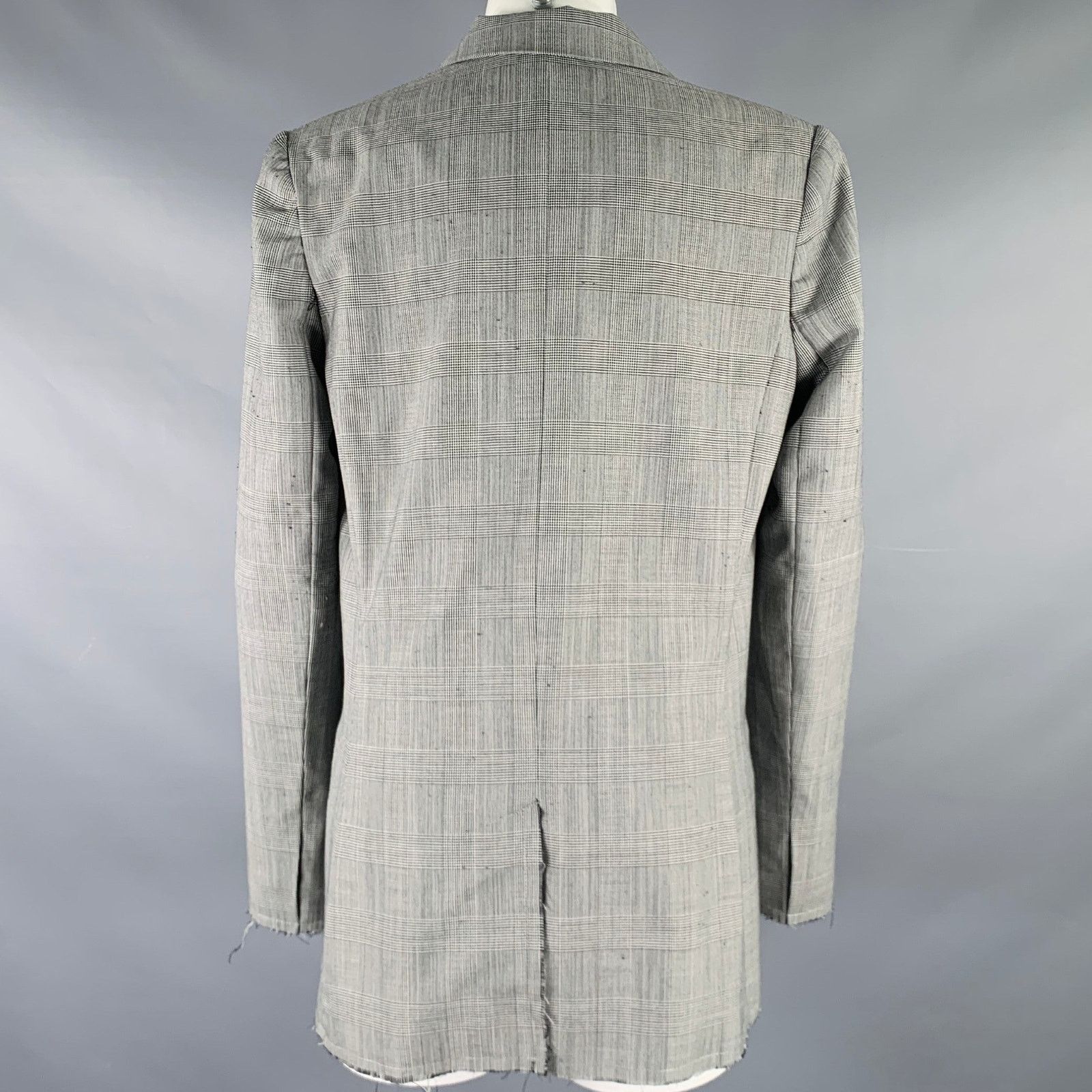 Ksubi KSUBI Size S Black White Polyester Wool Glen Plaid Blazer Size S / US 4 / IT 40 - 3 Thumbnail