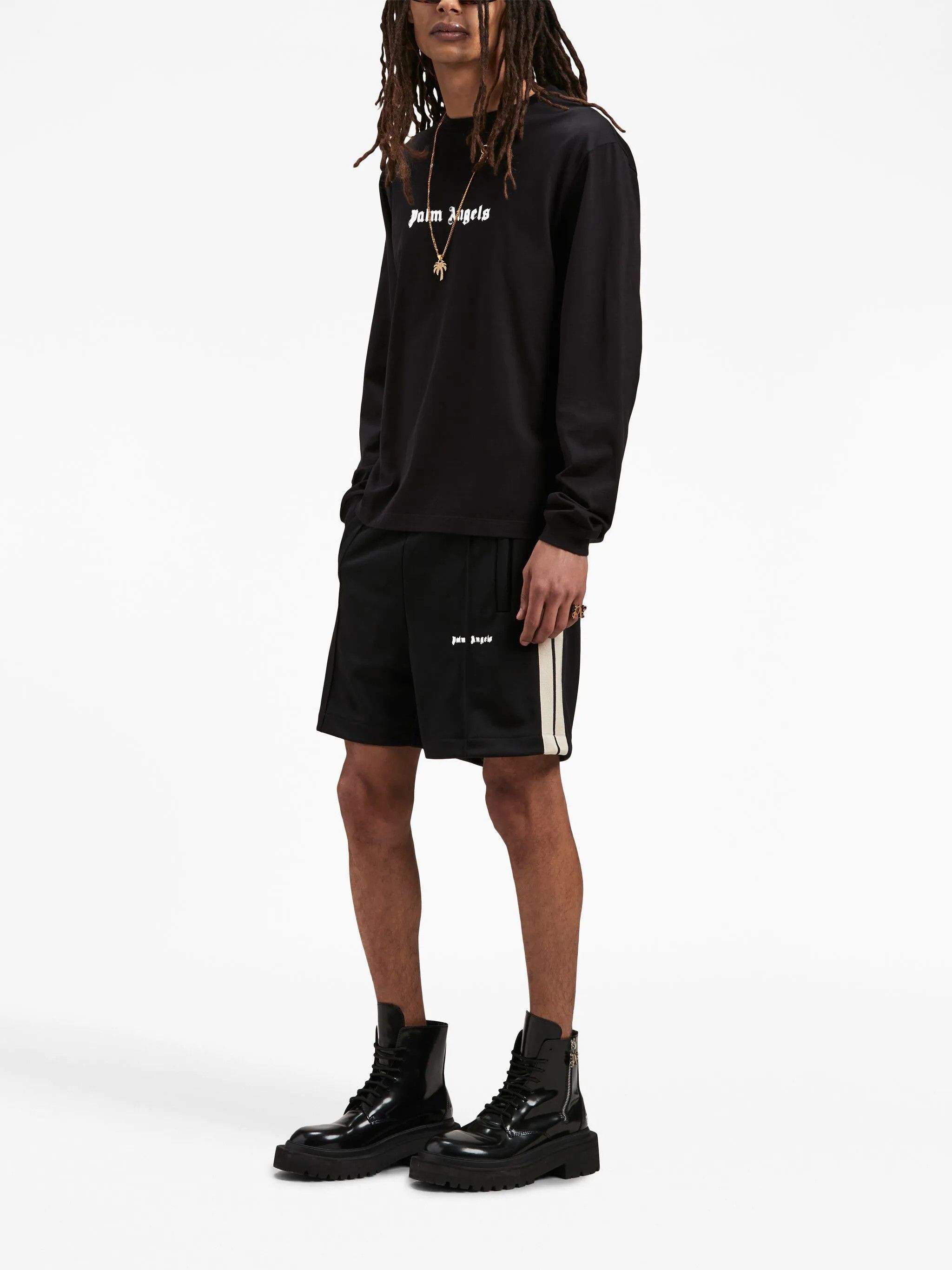 Palm Angels o1gr1nt0425 Classic Logo Slim Long Sleeve T-Shirt in Black Size US XS / EU 42 / 0 - 2 Thumbnail