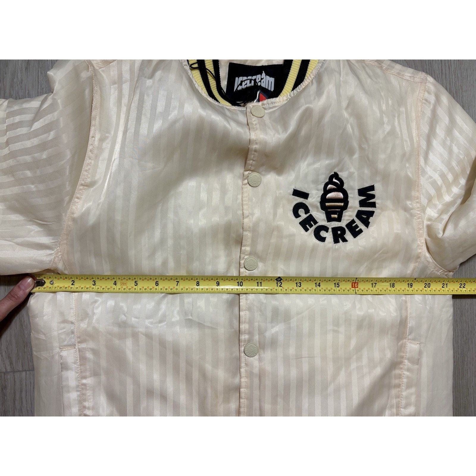 Icecream Ice Cream BBC Satin Varsity Jacket Cream Striped Bomber M Size US M / EU 48-50 / 2 - 21 Thumbnail