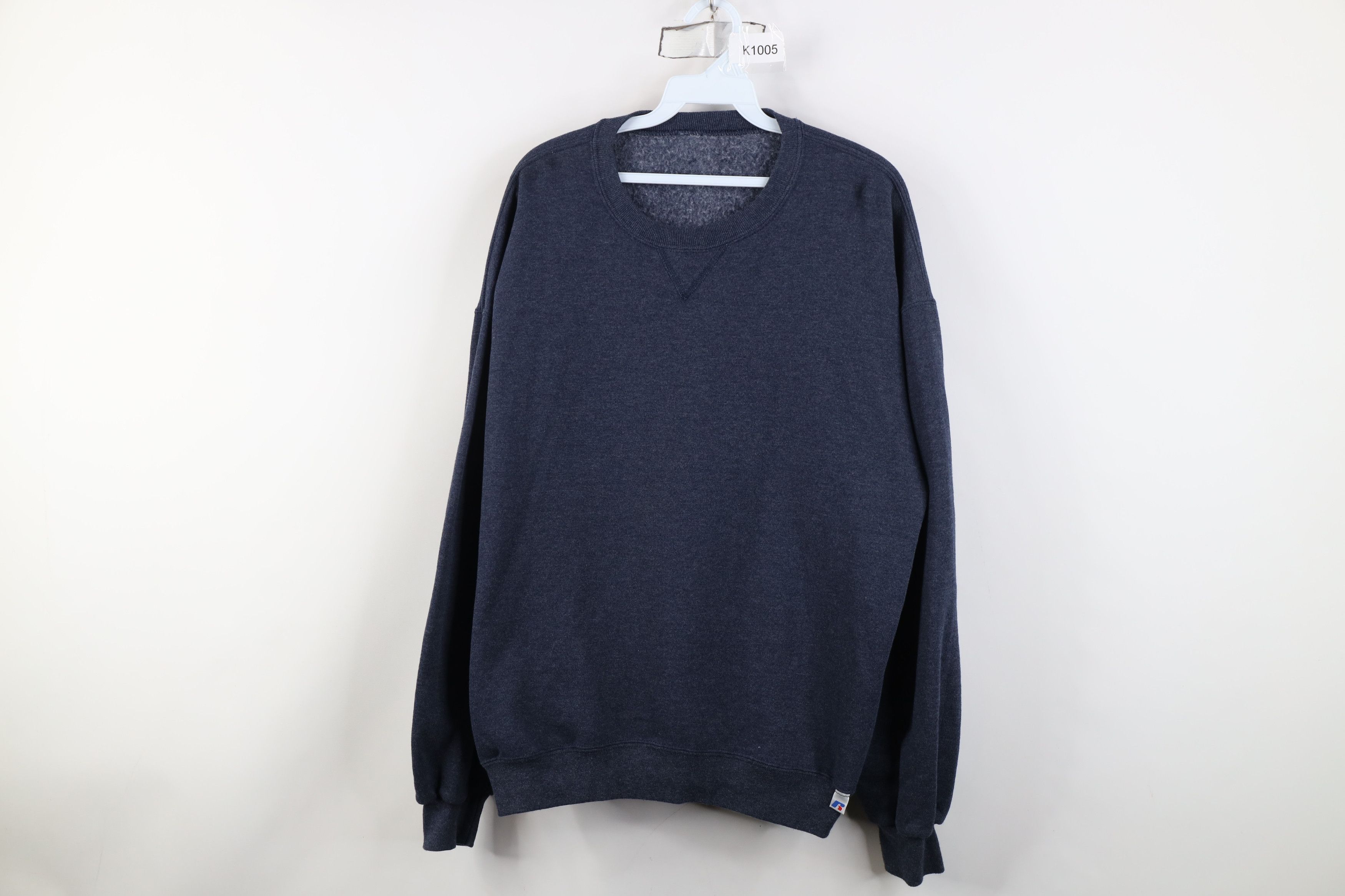 Russell Athletic Vintage 90s Russell Athletic Blank Crewneck Sweatshirt Blue Size US XL / EU 56 / 4 - 1 Thumbnail