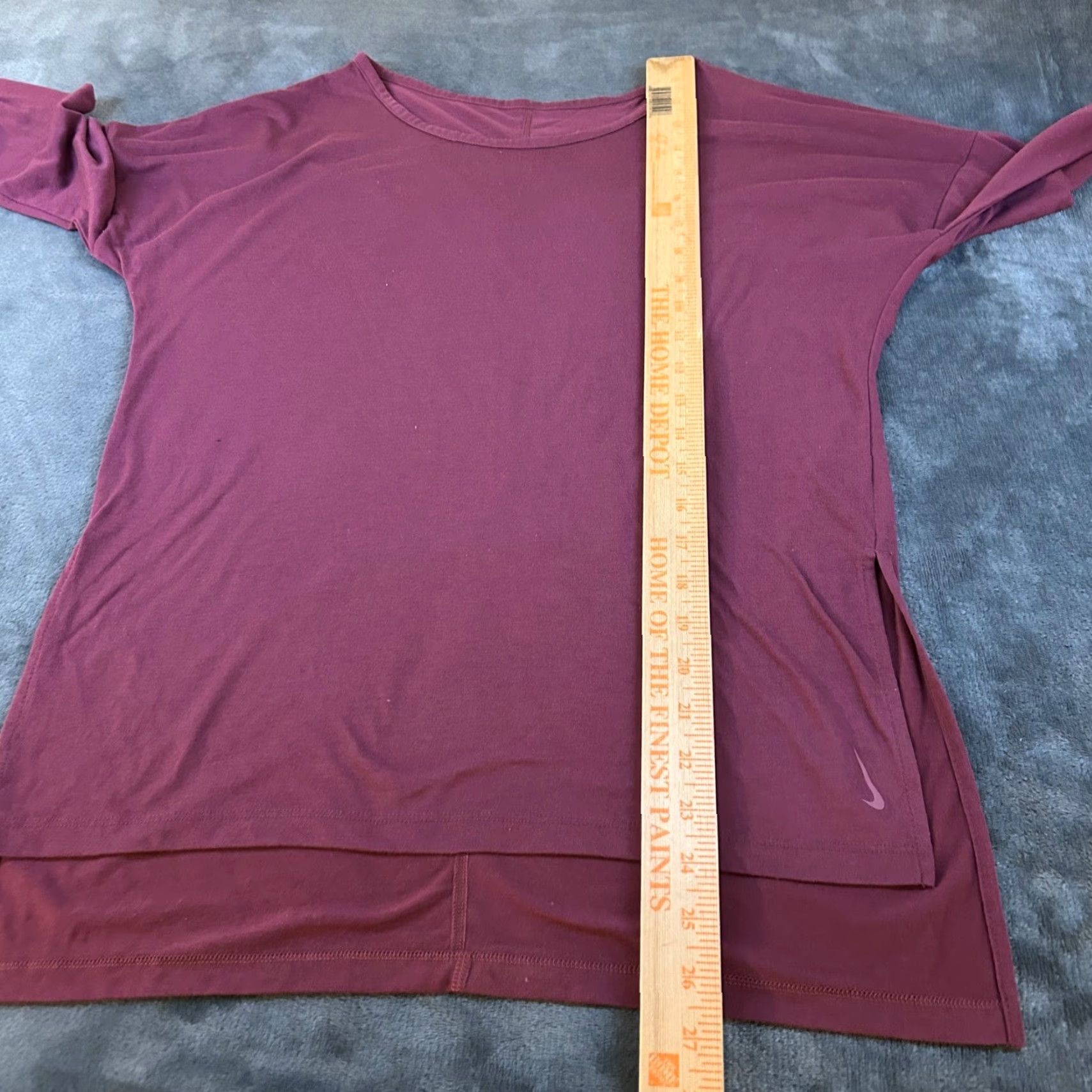 Nike Nike Dri-FIT Long Sleeve Top Athletic Shirt Burgundy Womens Small Size S / US 4 / IT 40 - 7 Thumbnail