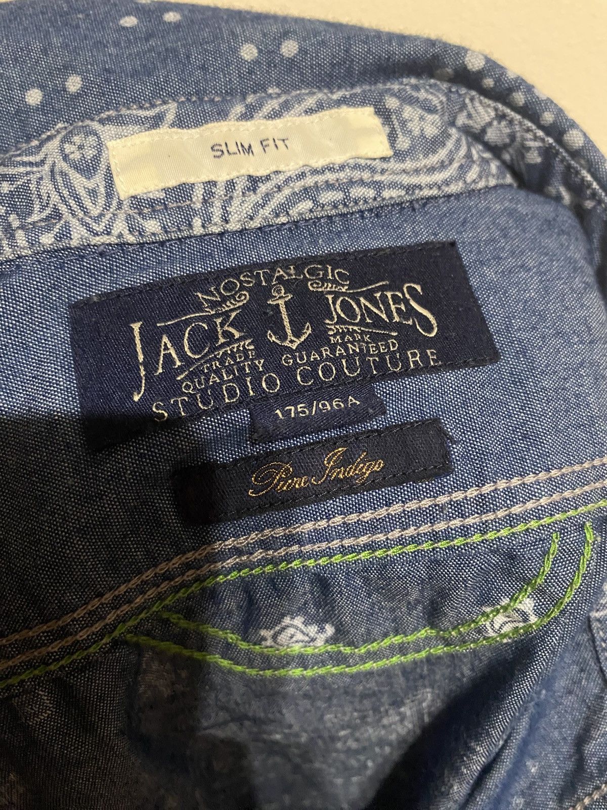 Jack & Jones Couture Indigo Bandana Shirt Size US S / EU 44-46 / 1 - 3 Thumbnail