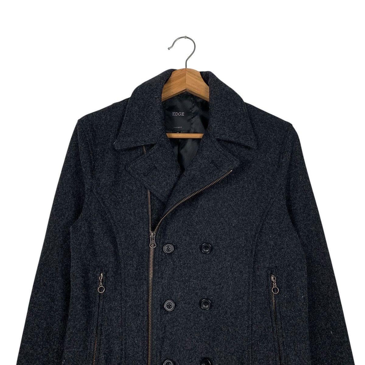 Japanese Brand Japanese Brand Edge Double Colar Motorcycle Wool Jacket Size US M / EU 48-50 / 2 - 2 Thumbnail