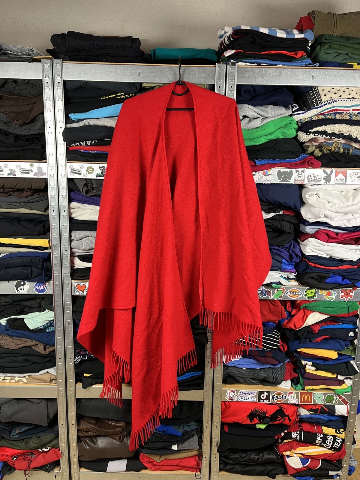 Johnstons Of Elgin Vintage Johnstons of Elgin Wool Red Women’s Cape Poncho Size ONE SIZE - 1 Thumbnail