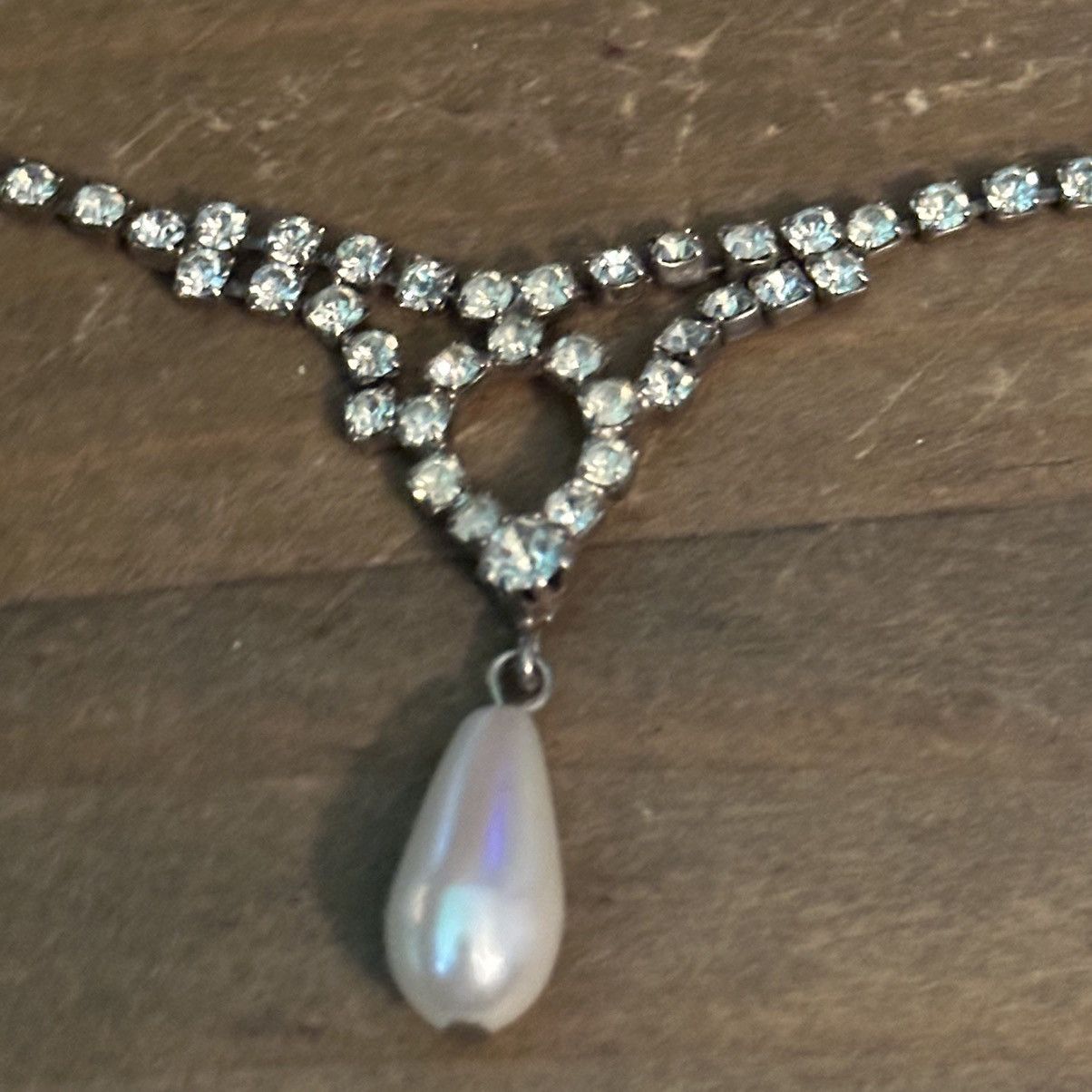 Vintage Vintage Pearl drop rhinestone tennis necklace Size ONE SIZE - 3 Thumbnail