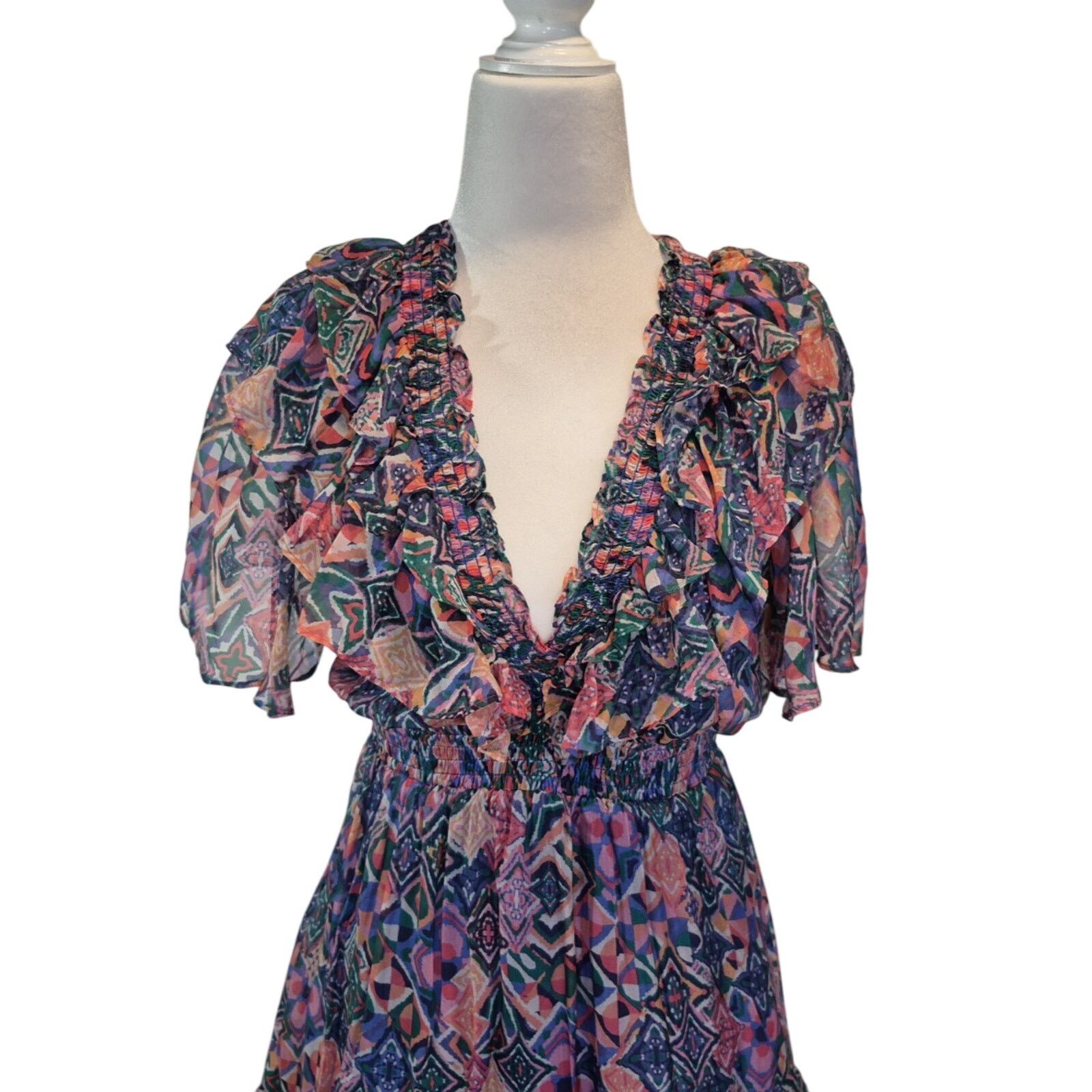 Other New Hale Bob Kiara Silk Blend Multicolor Dress S Size S / US 4 / IT 40 - 9 Thumbnail